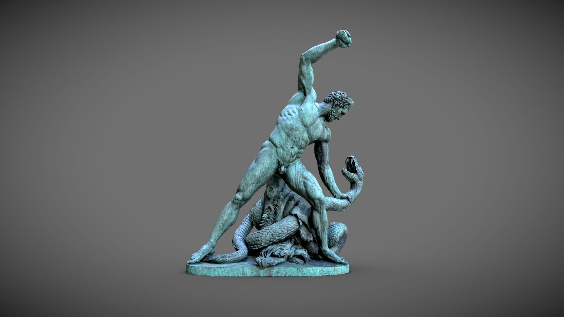 Hercules fighting Acheloos Carbonneaux 1824 3D Model