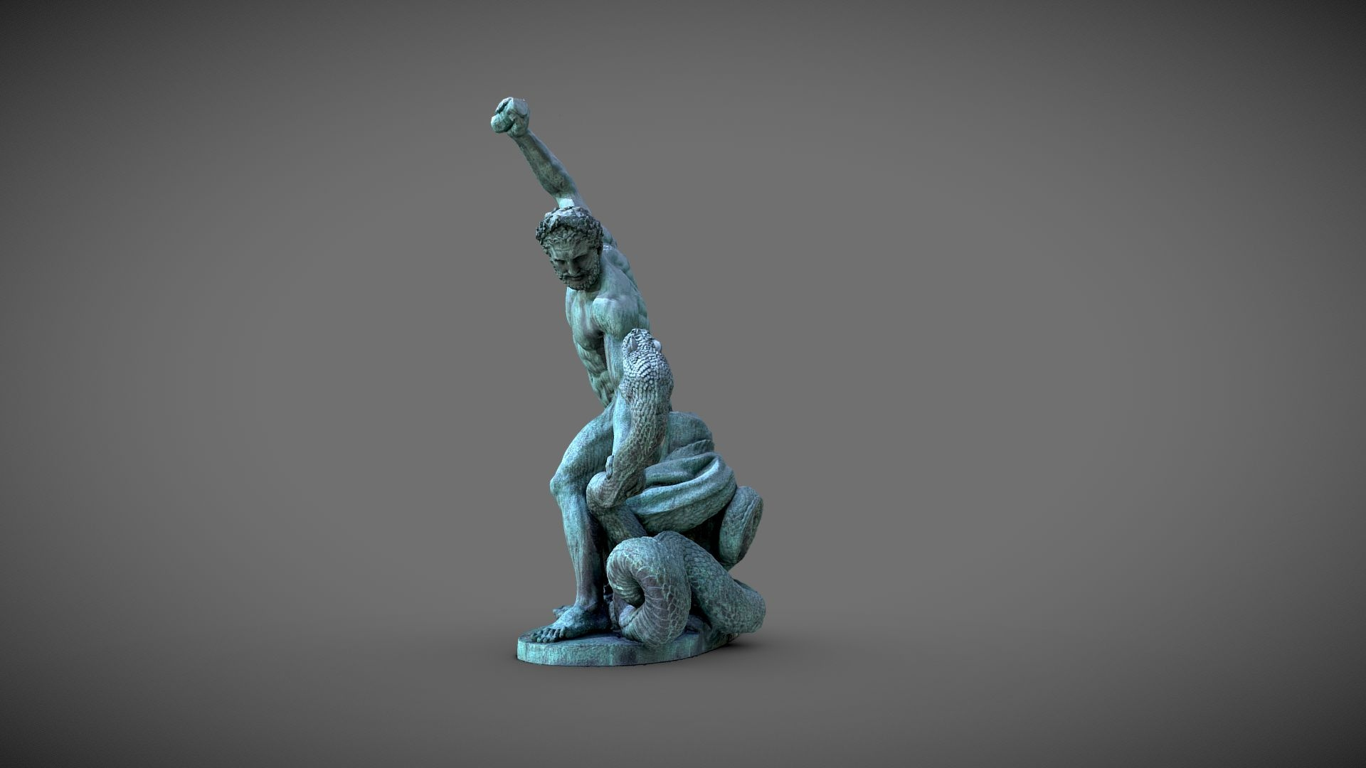 Hercules fighting Acheloos Carbonneaux 1824 3D Model