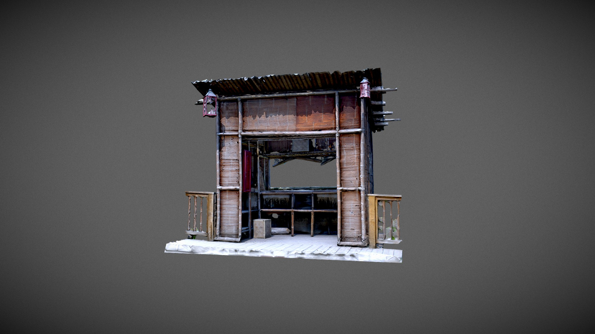Japanese Bamboo Hut 3D Model