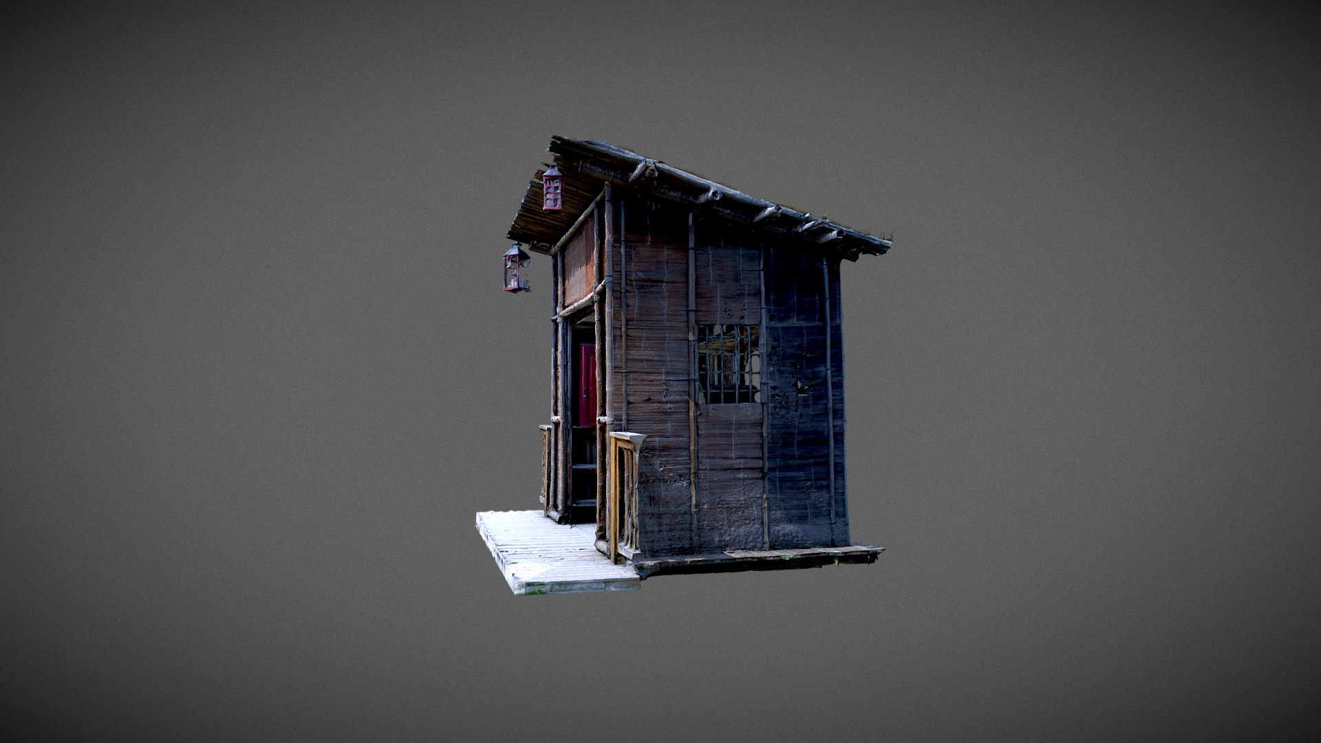Japanese Bamboo Hut 3D Model