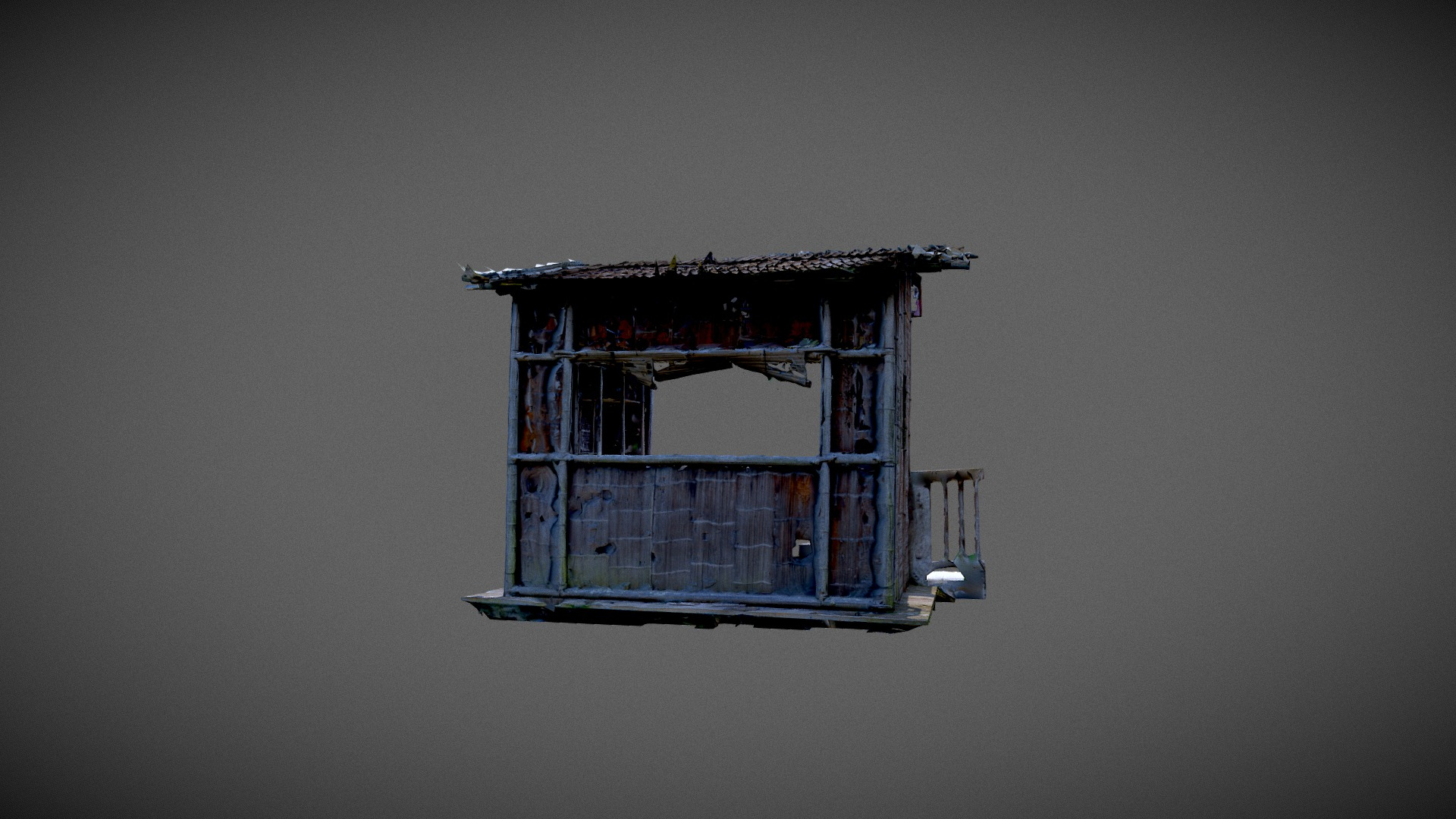 Japanese Bamboo Hut 3D Model