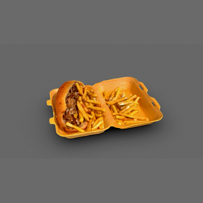 Kebab Sandwich and French Fries