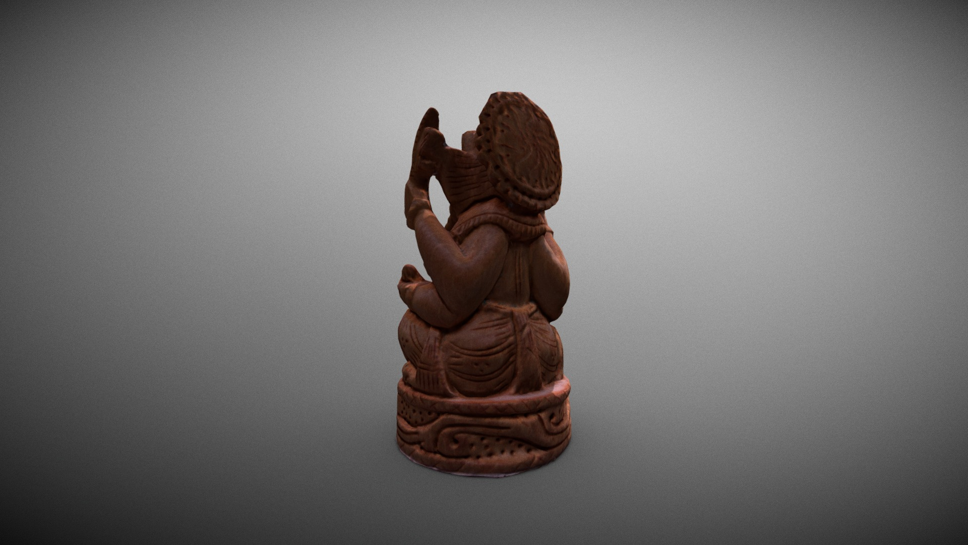 Little Ganesh Wood Statue 3D Model