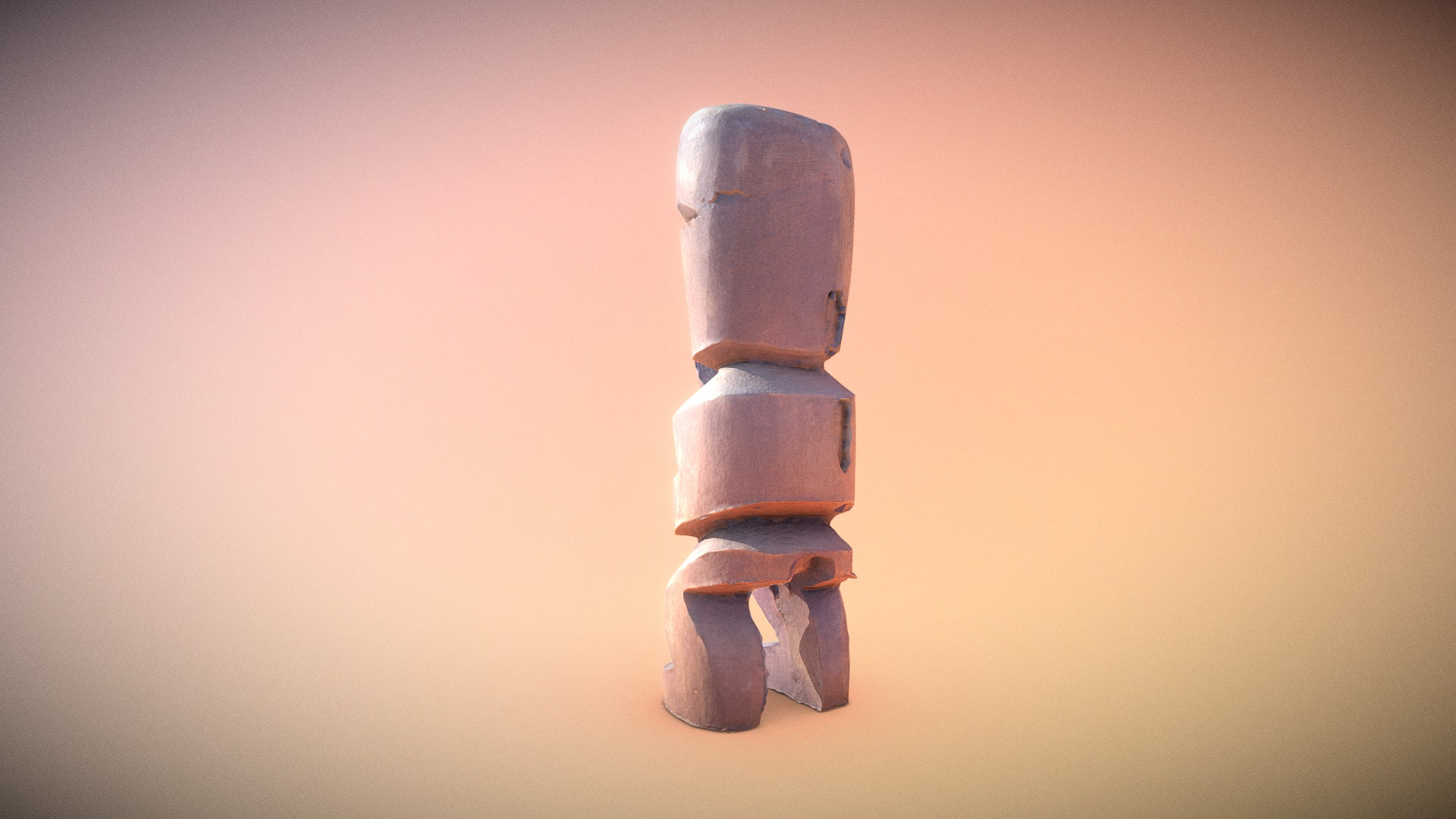 Little Tahiti Tiki Soldier Statue 3D Model