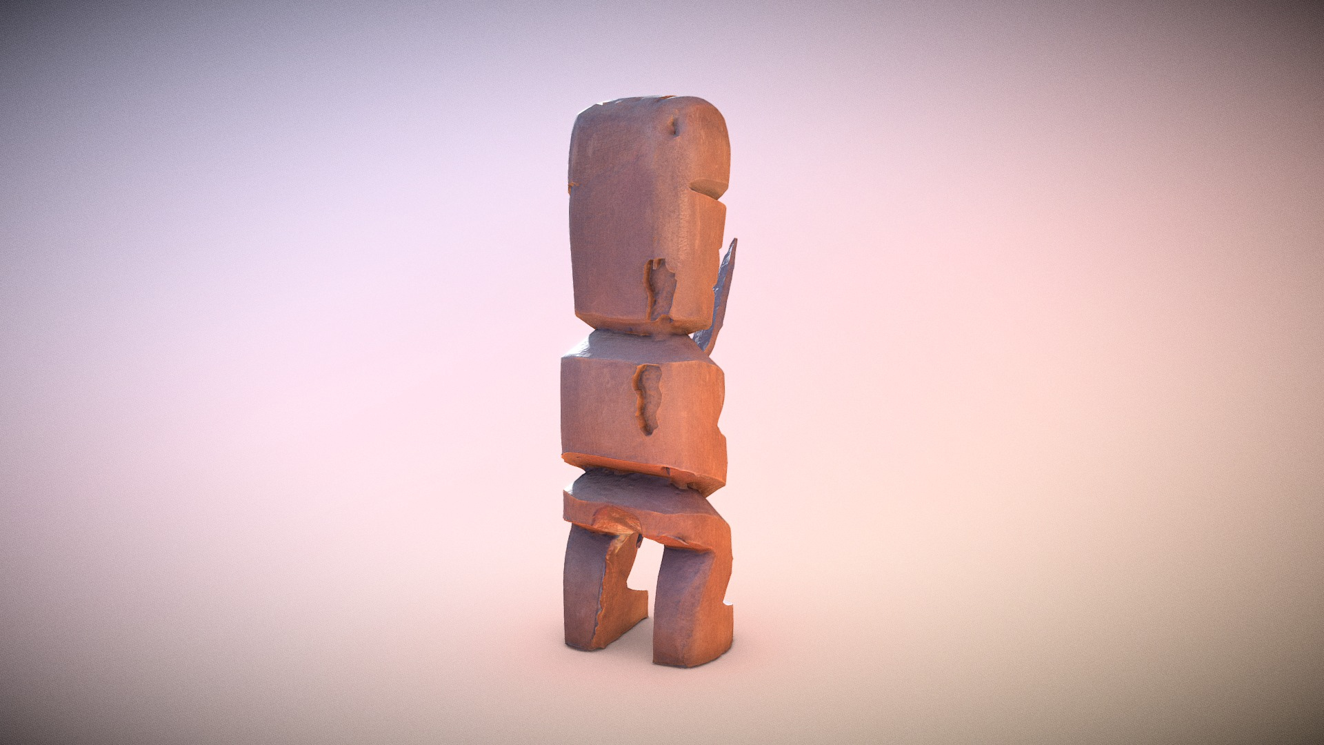 Little Tahiti Tiki Soldier Statue 3D Model