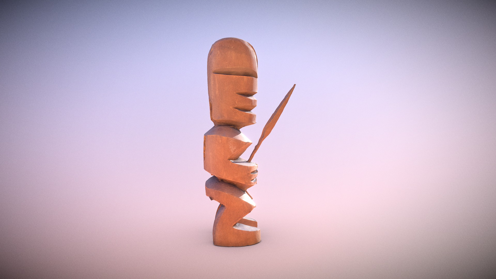 Little Tahiti Tiki Soldier Statue 3D Model
