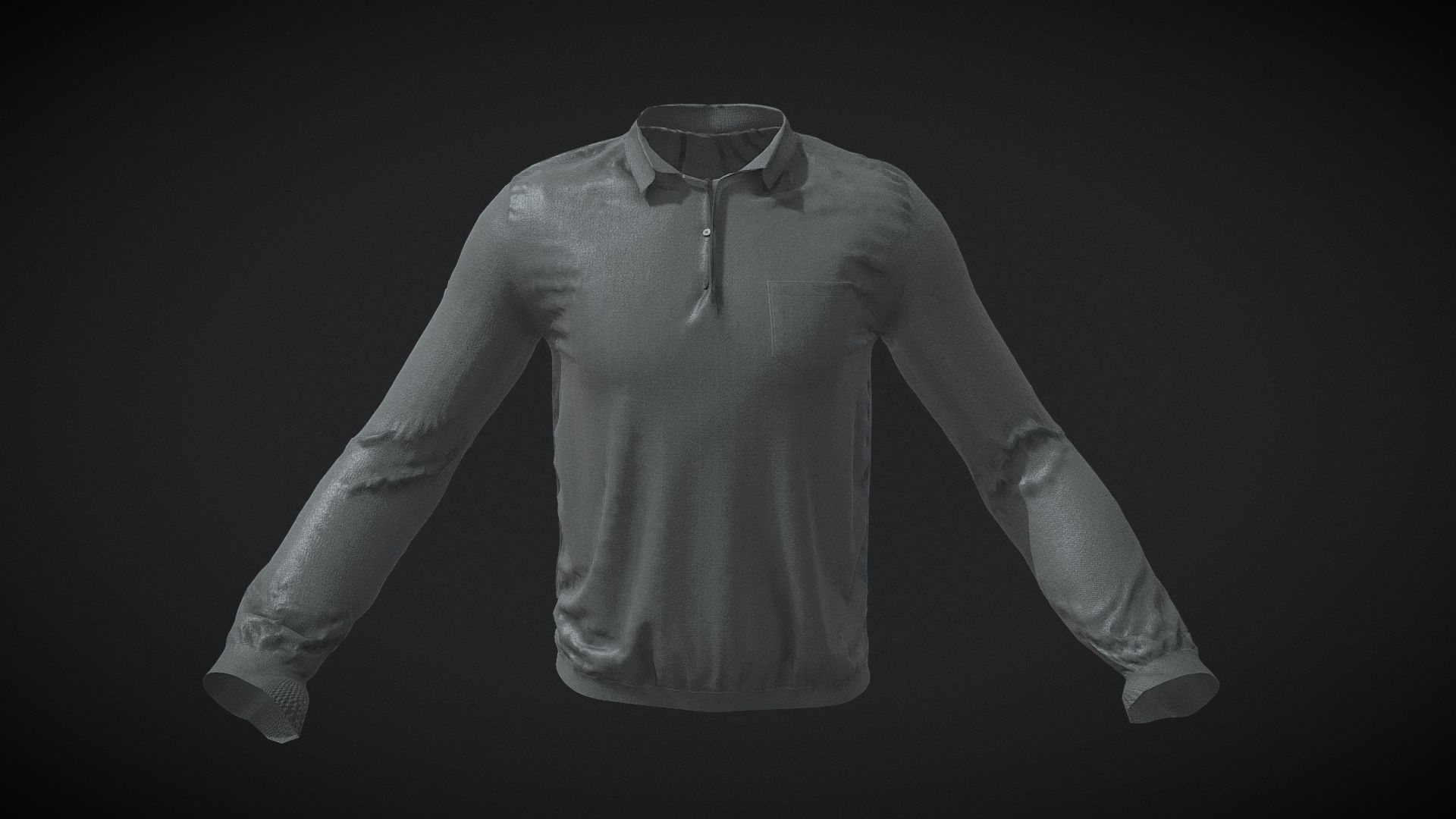 Long Sleeve Polo  UNREAL 5 - METAHUMANS  3D Model