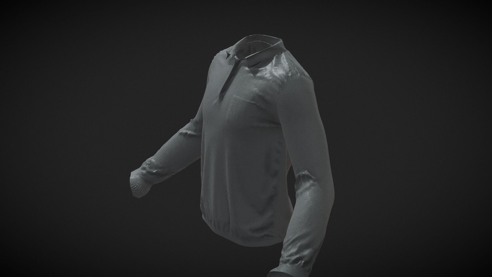Long Sleeve Polo UNREAL 5 - METAHUMANS 3D Model