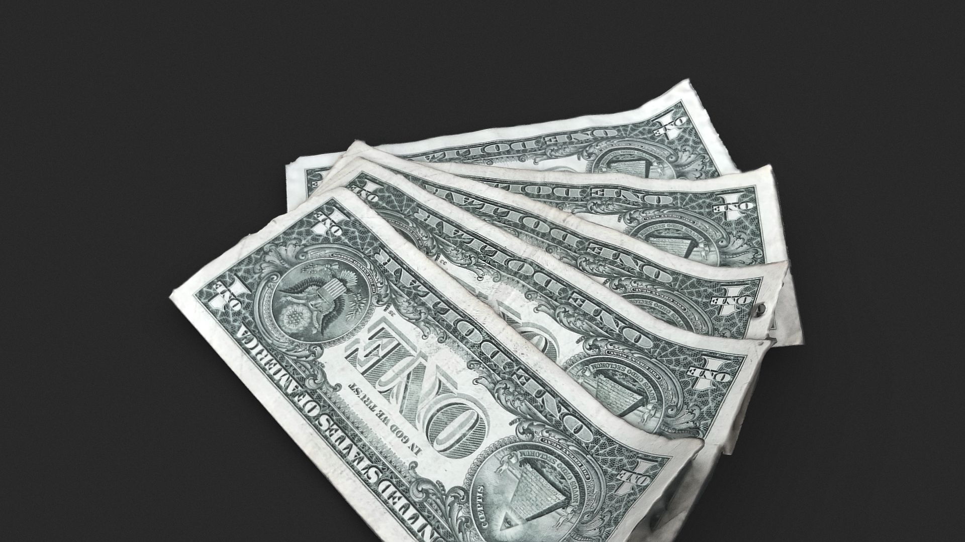 Old 5 Dollars bills 3D Model