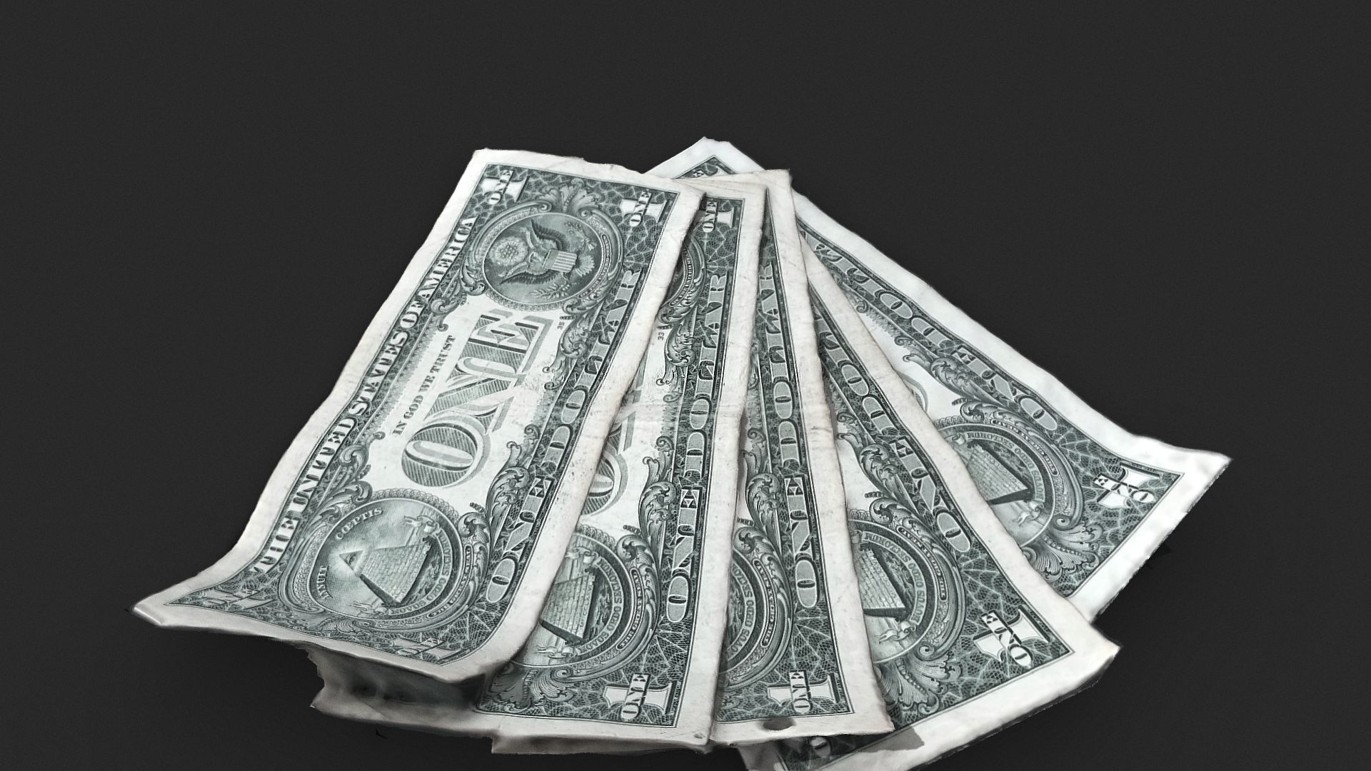 Old 5 Dollars bills 3D Model