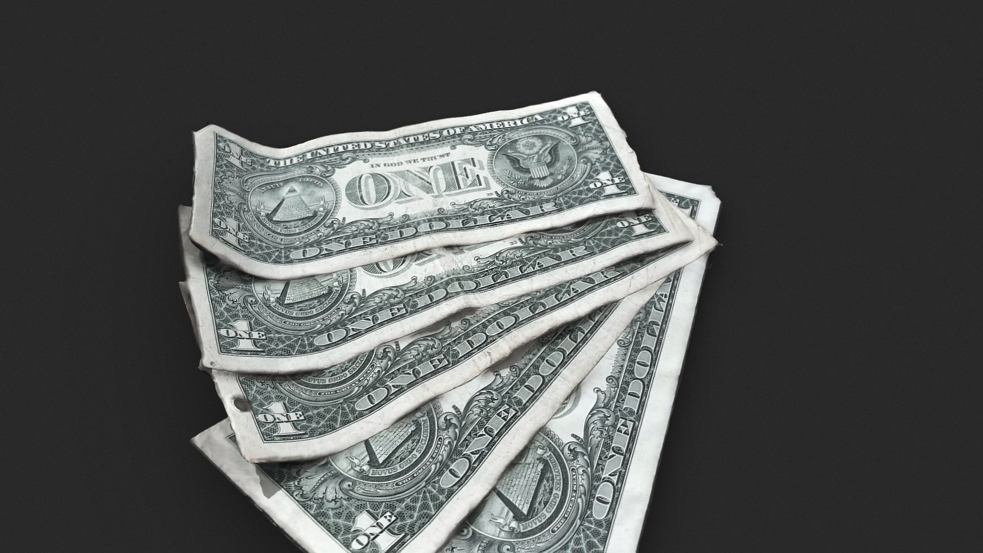 Old 5 Dollars bills 3D Model