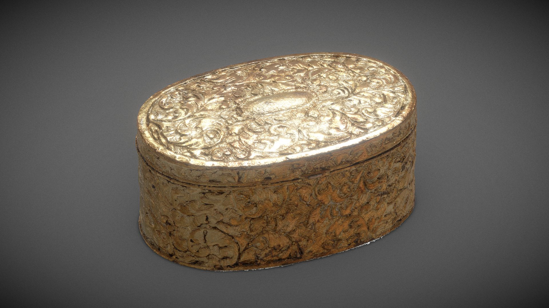 Old Candy Golden Box 3D Model
