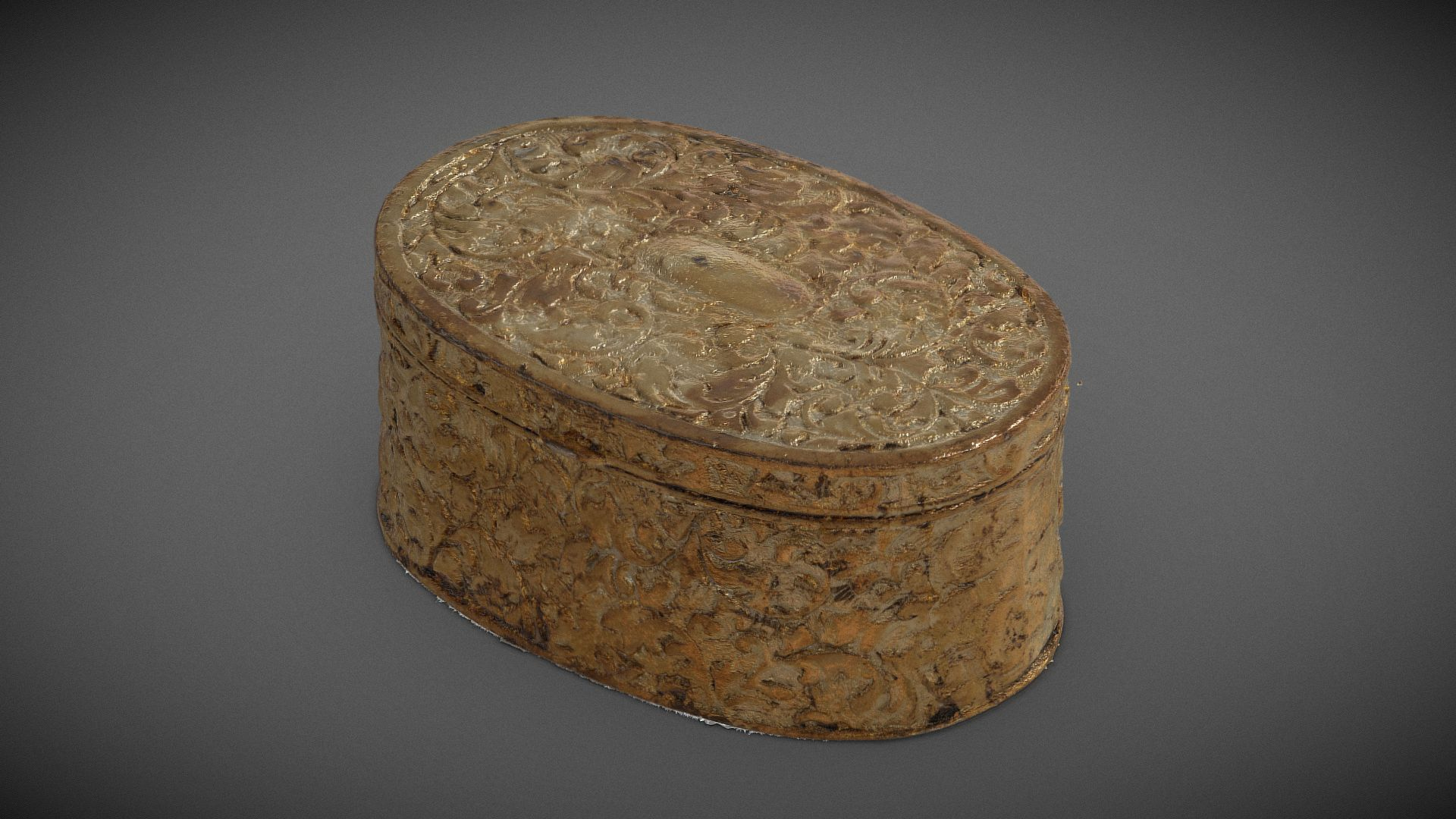 Old Candy Golden Box 3D Model