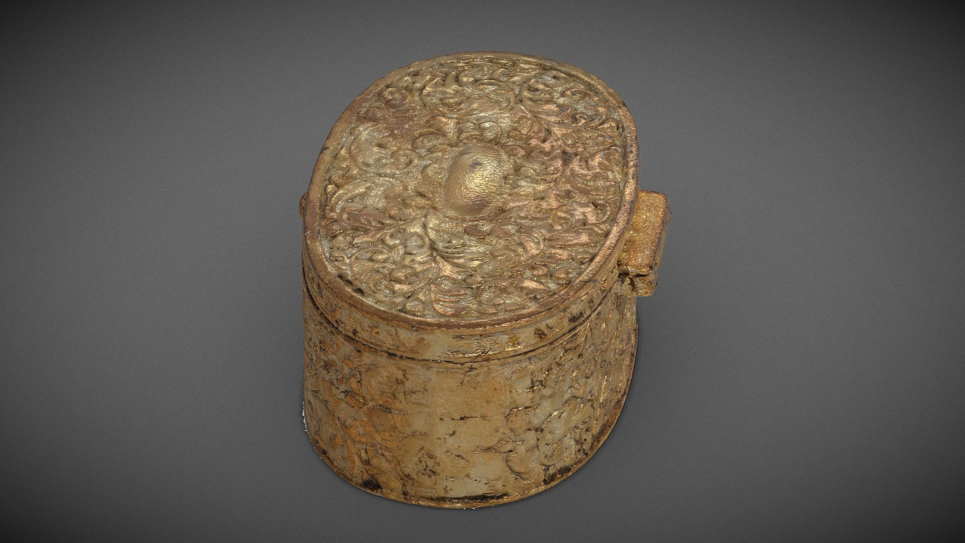 Old Candy Golden Box 3D Model