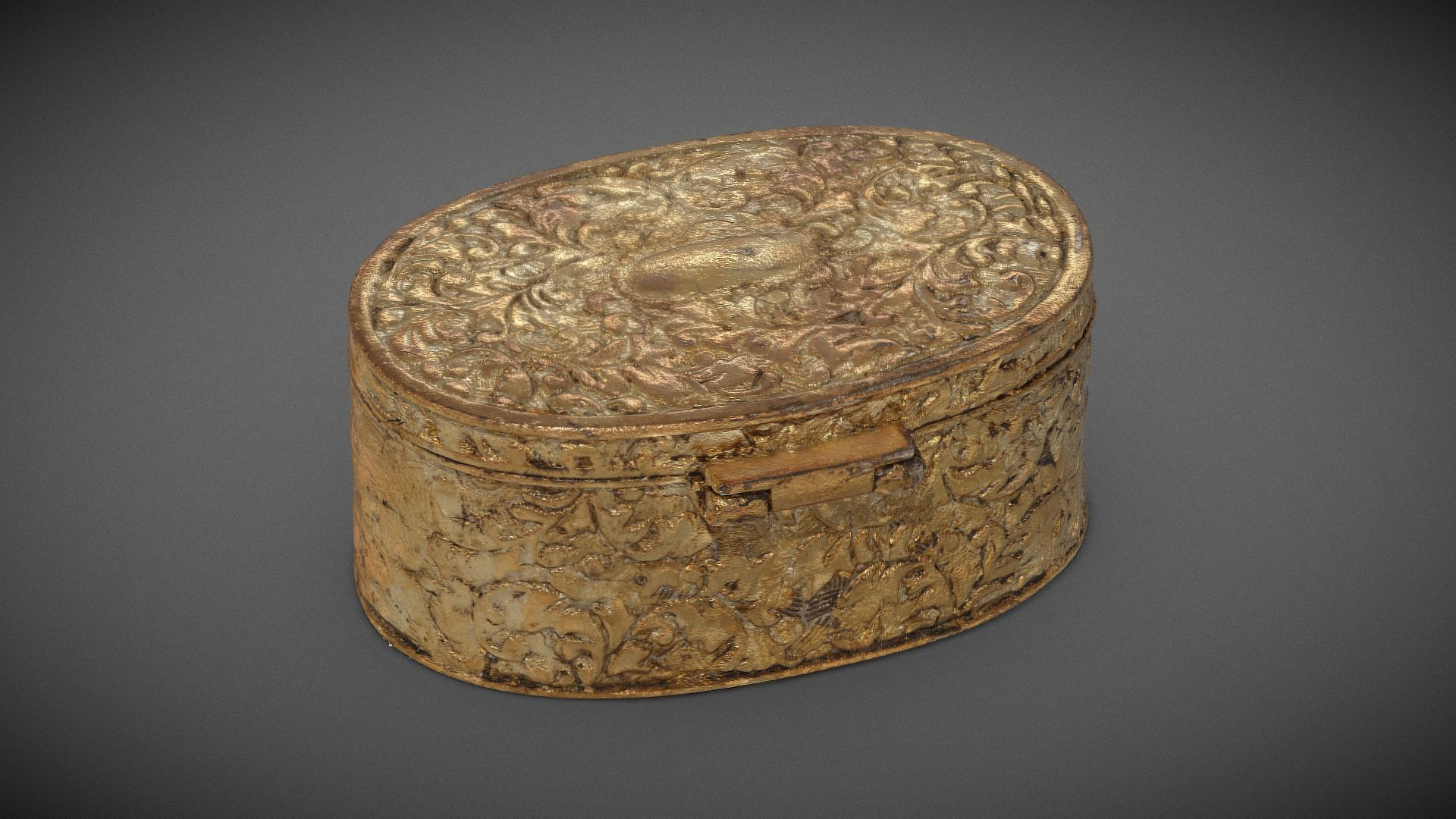 Old Candy Golden Box 3D Model
