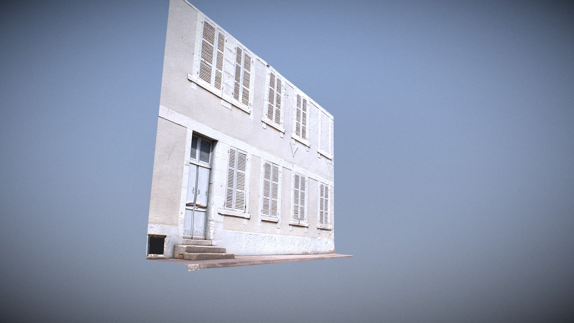 Old French House Facade 3D Model