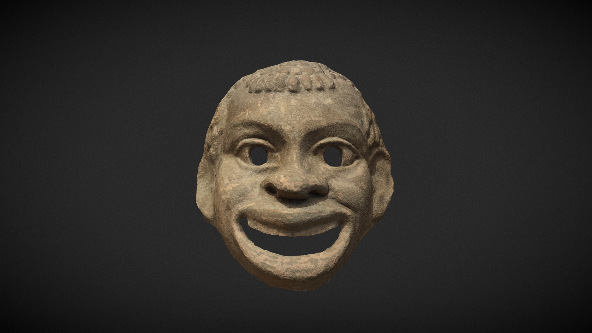 Old Roman theater mask Quick Scan 3D Model