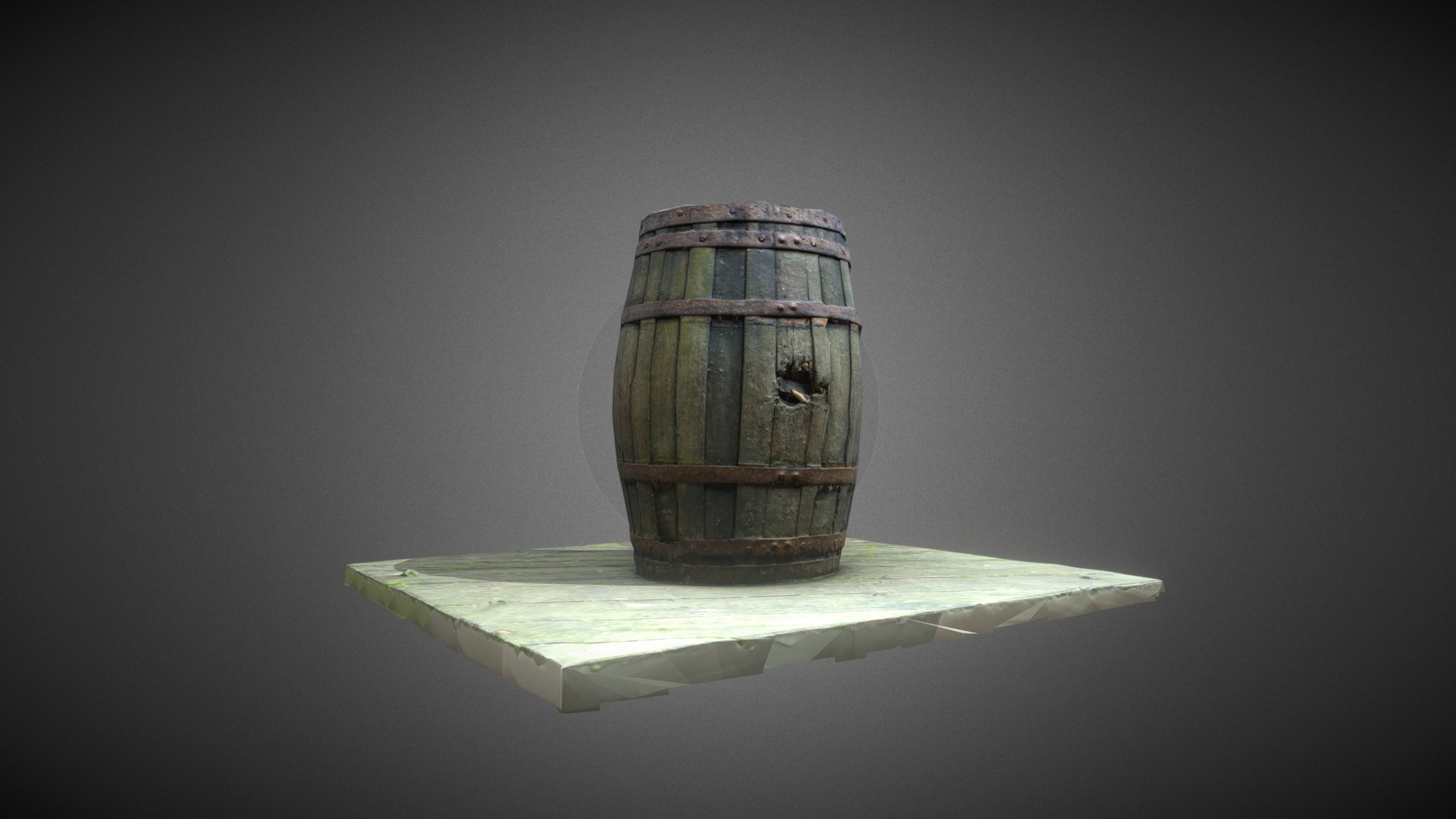 Old Wood Barrel 3D Model