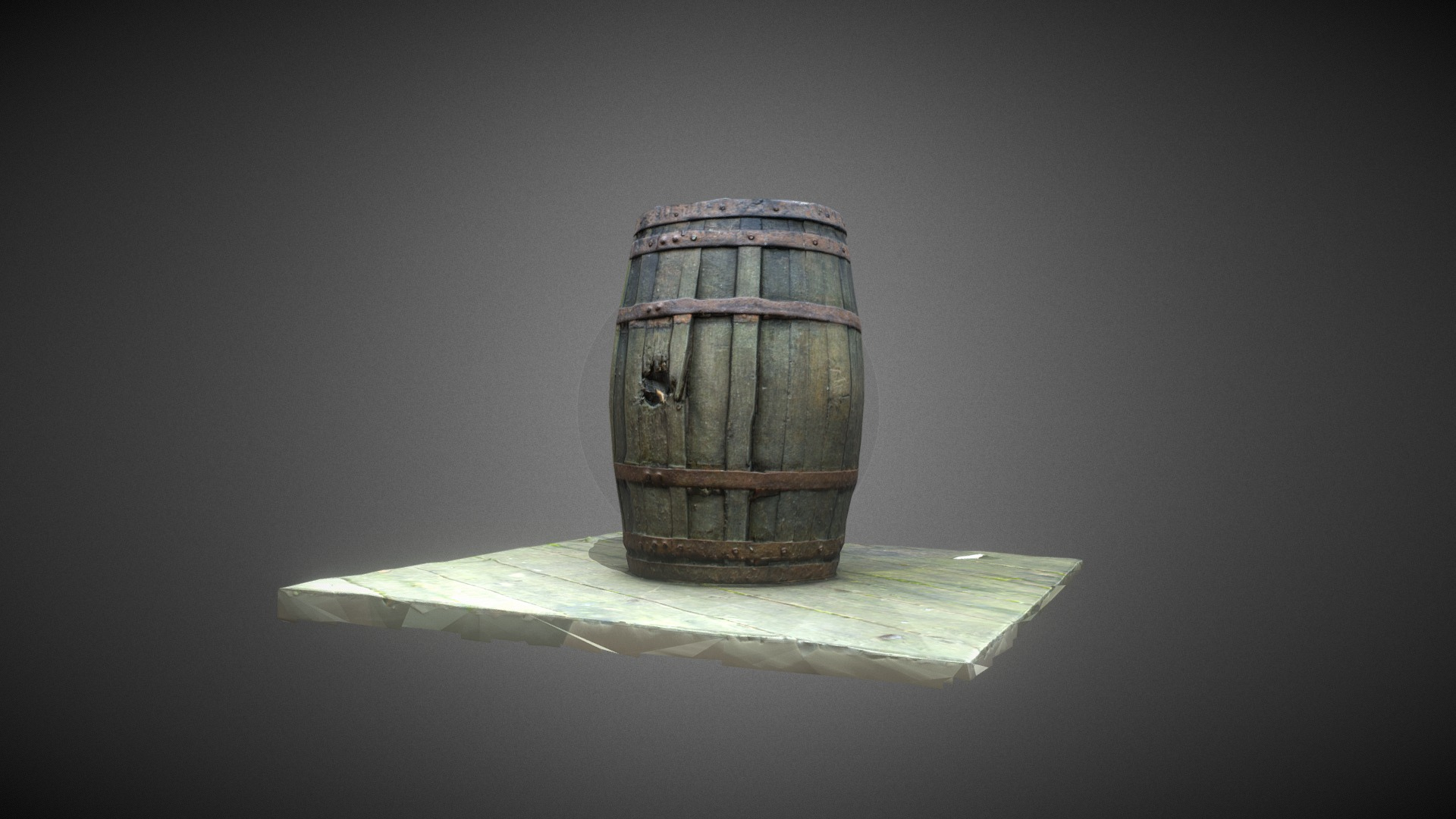 Old Wood Barrel 3D Model