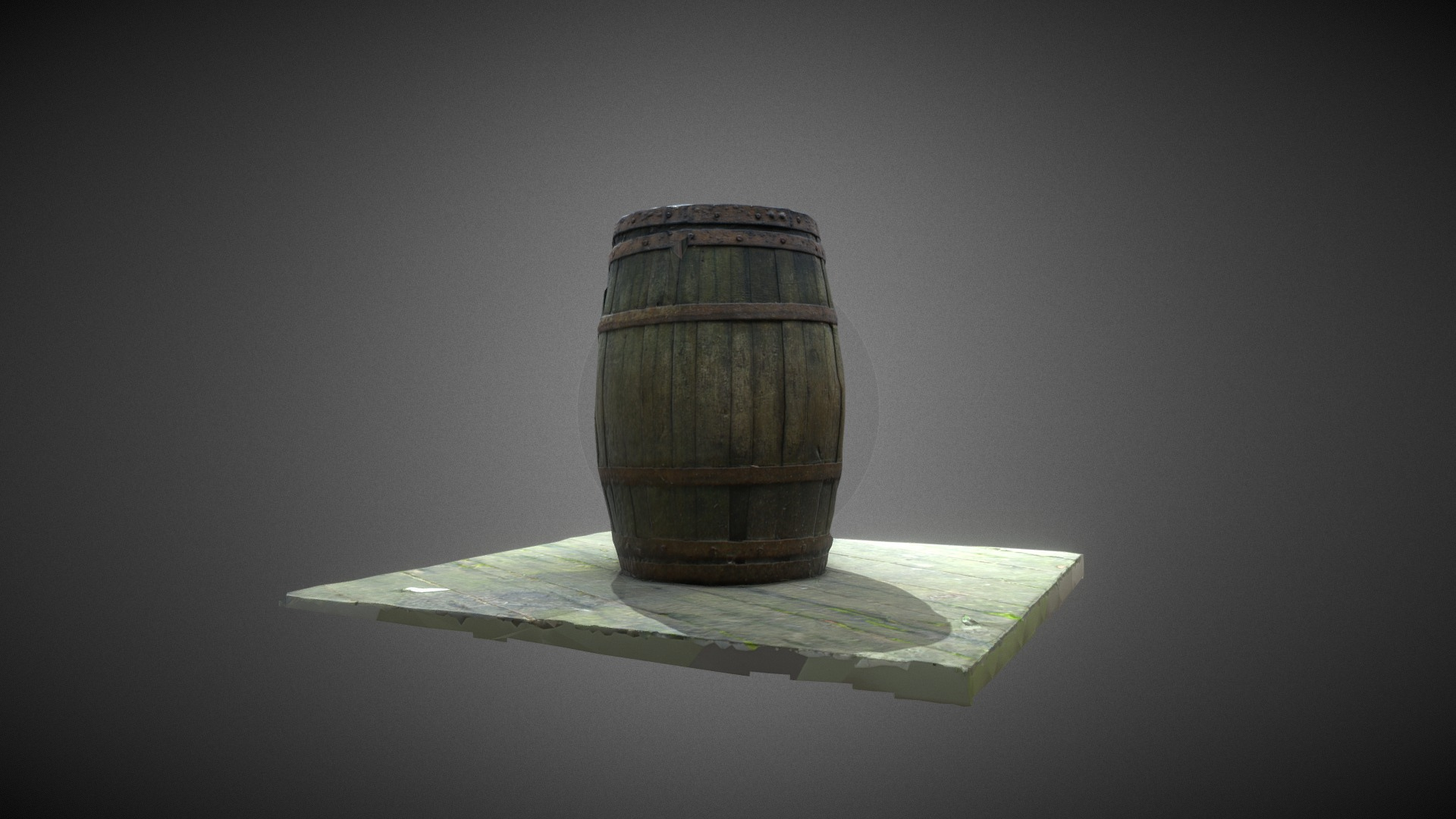 Old Wood Barrel 3D Model