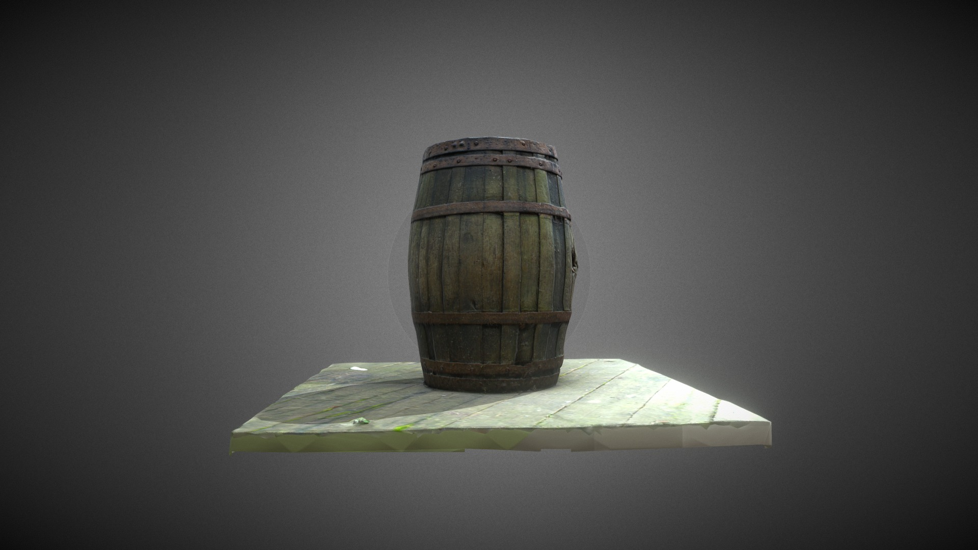 Old Wood Barrel 3D Model