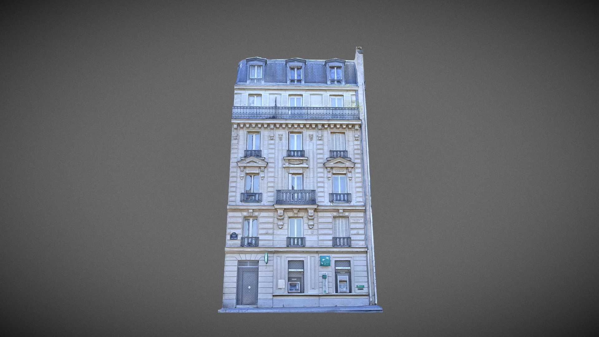 Paris building facade 01 3D Model