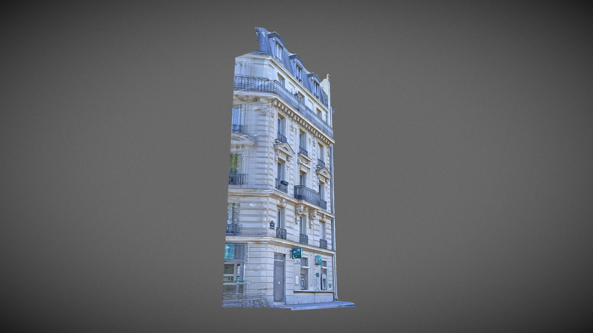 Paris building facade 01 3D Model