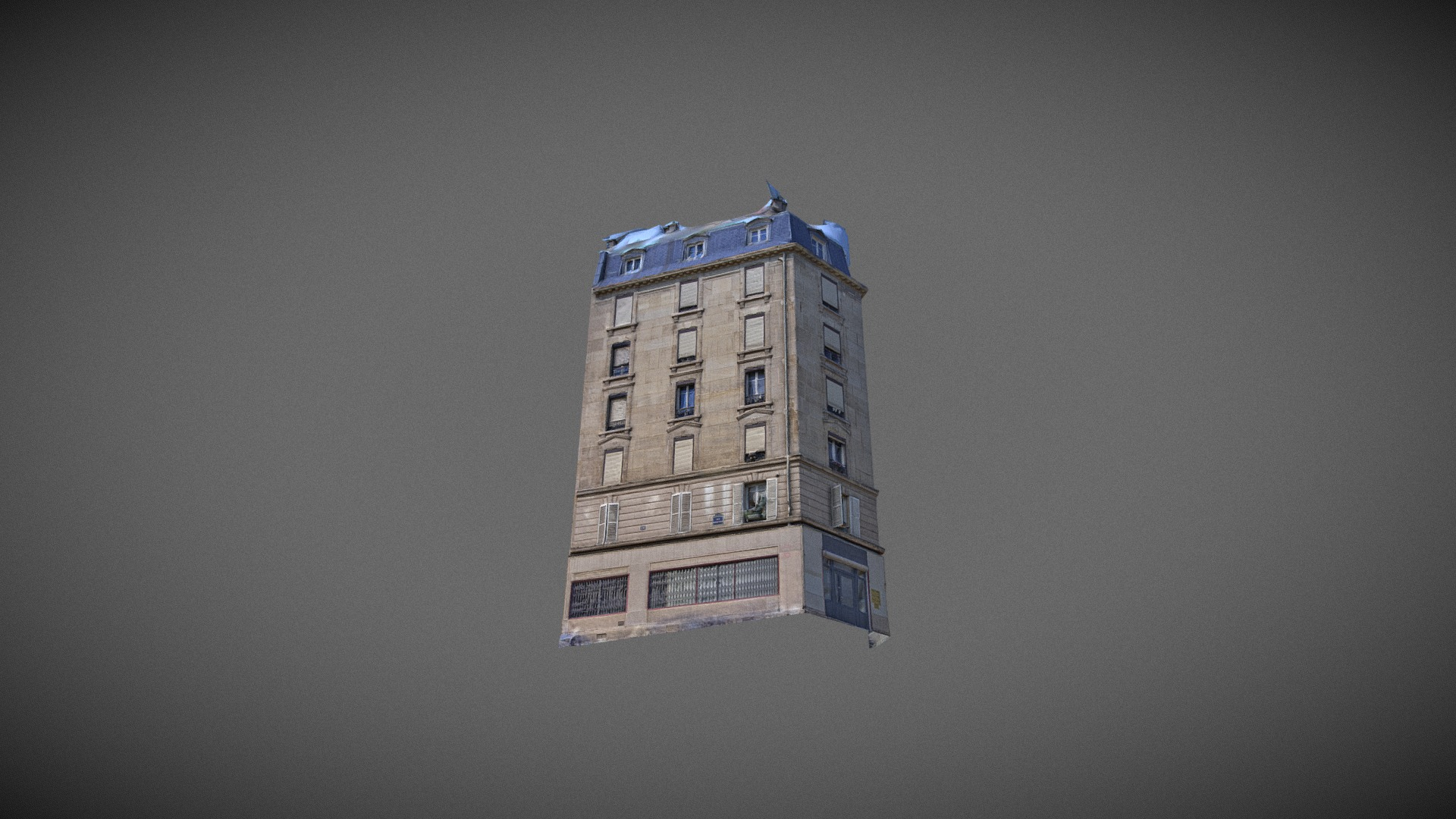 Paris building facade 02 3D Model