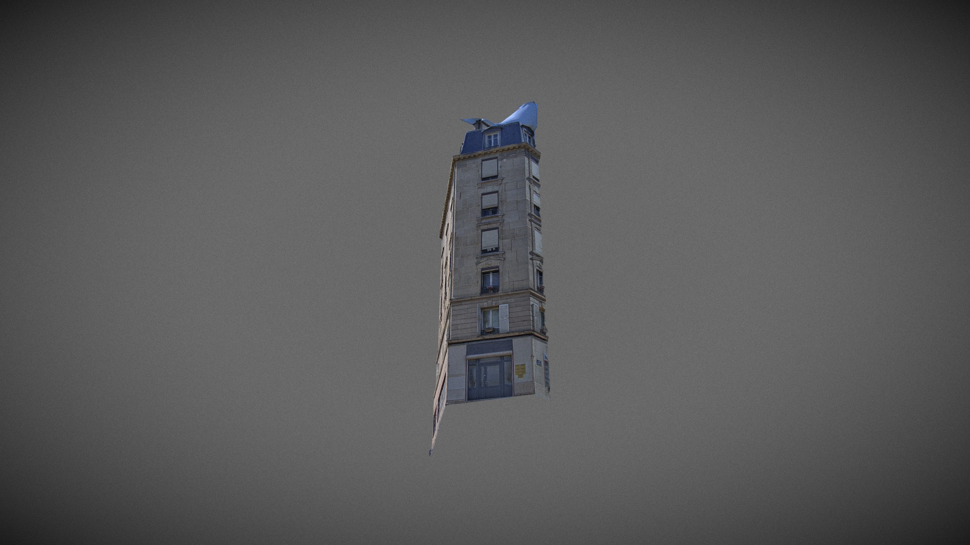 Paris building facade 02 3D Model