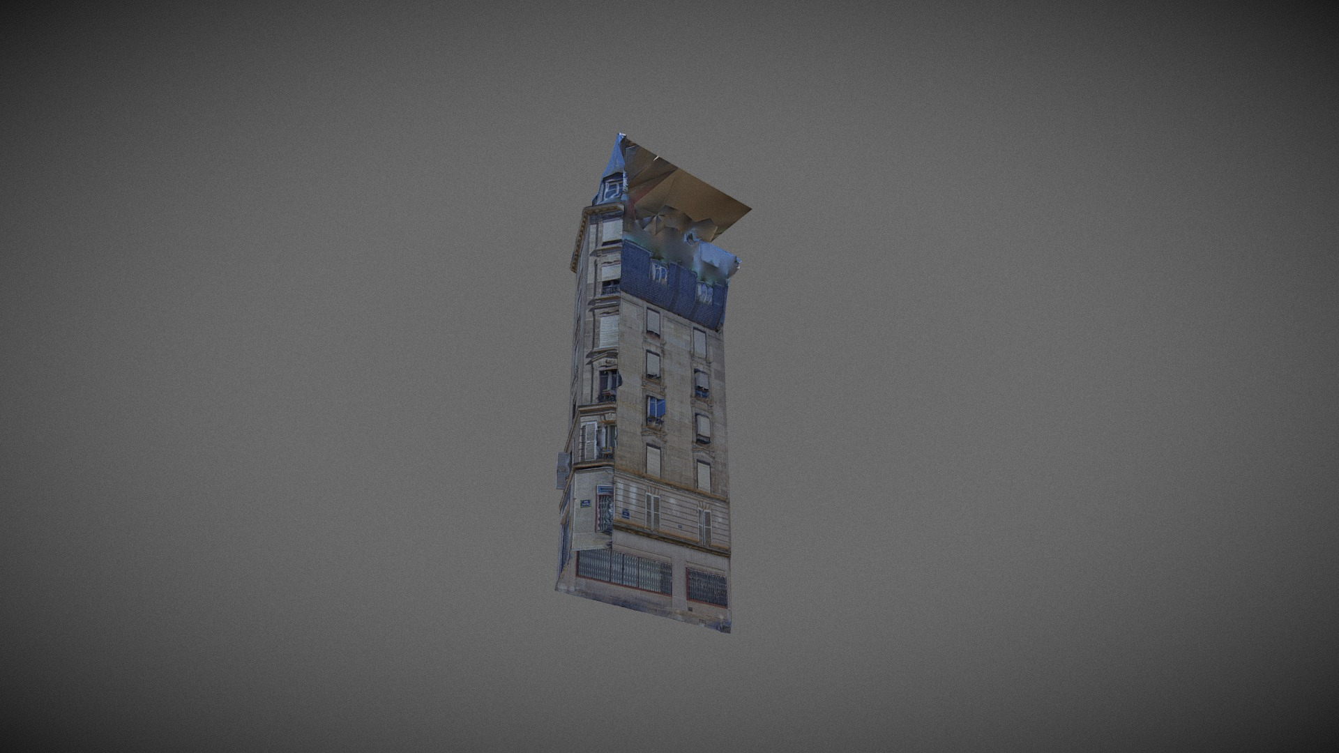 Paris building facade 02 3D Model