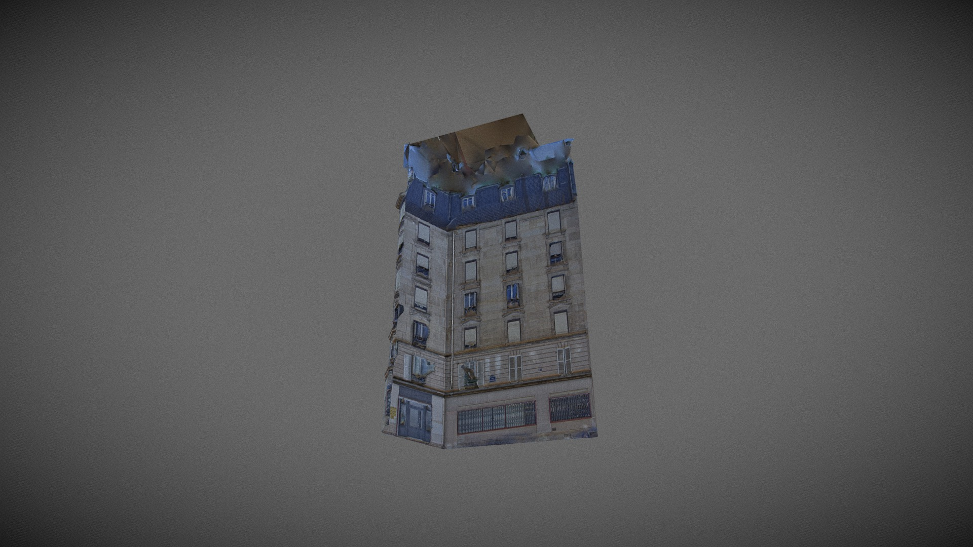 Paris building facade 02 3D Model