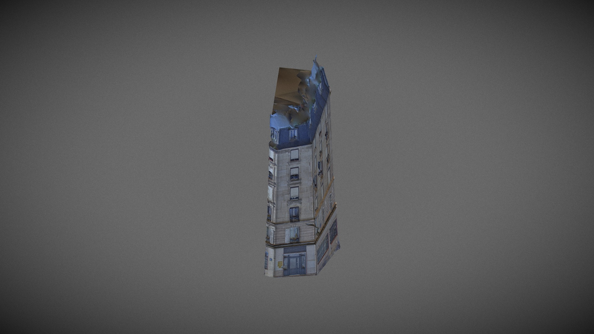 Paris building facade 02 3D Model