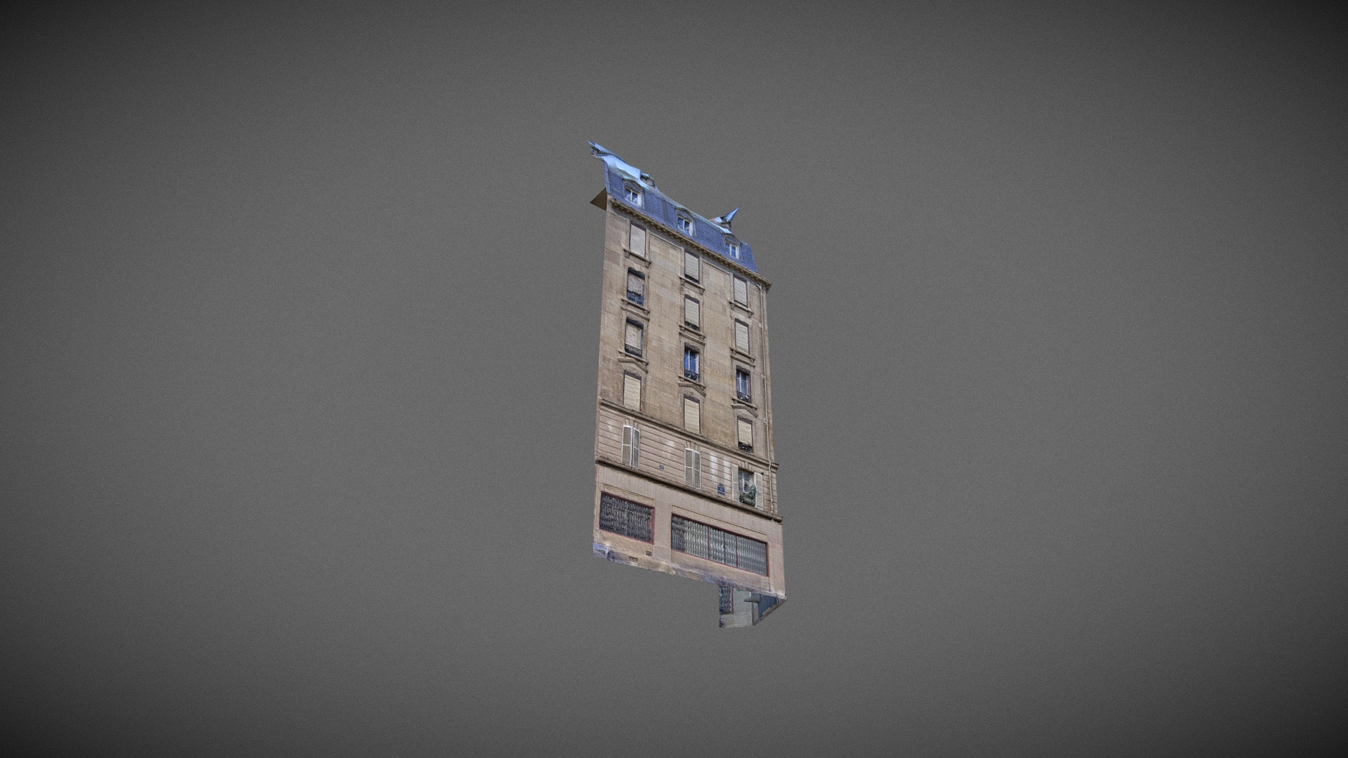 Paris building facade 02 3D Model