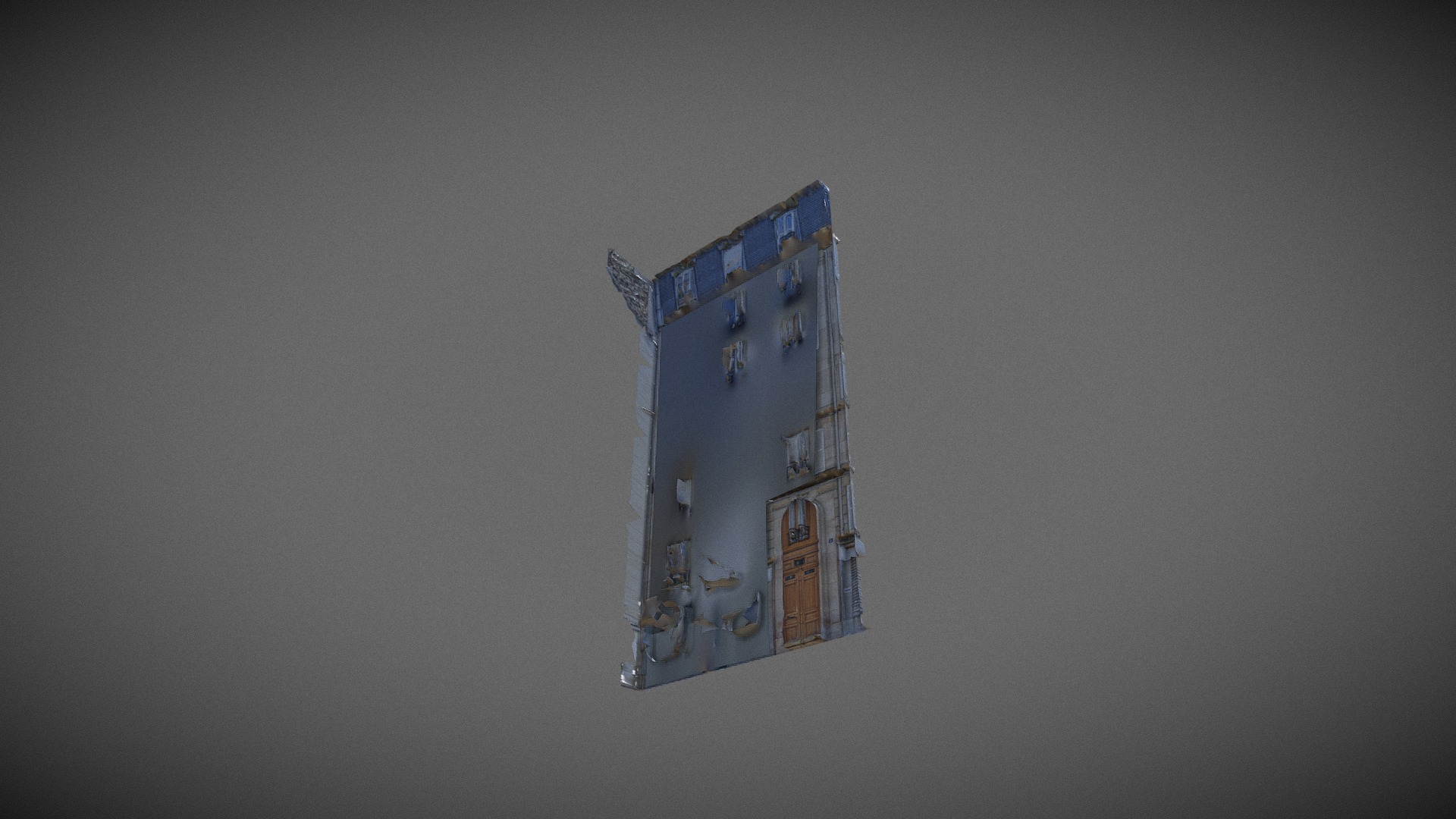 Paris building facade 03 3D Model