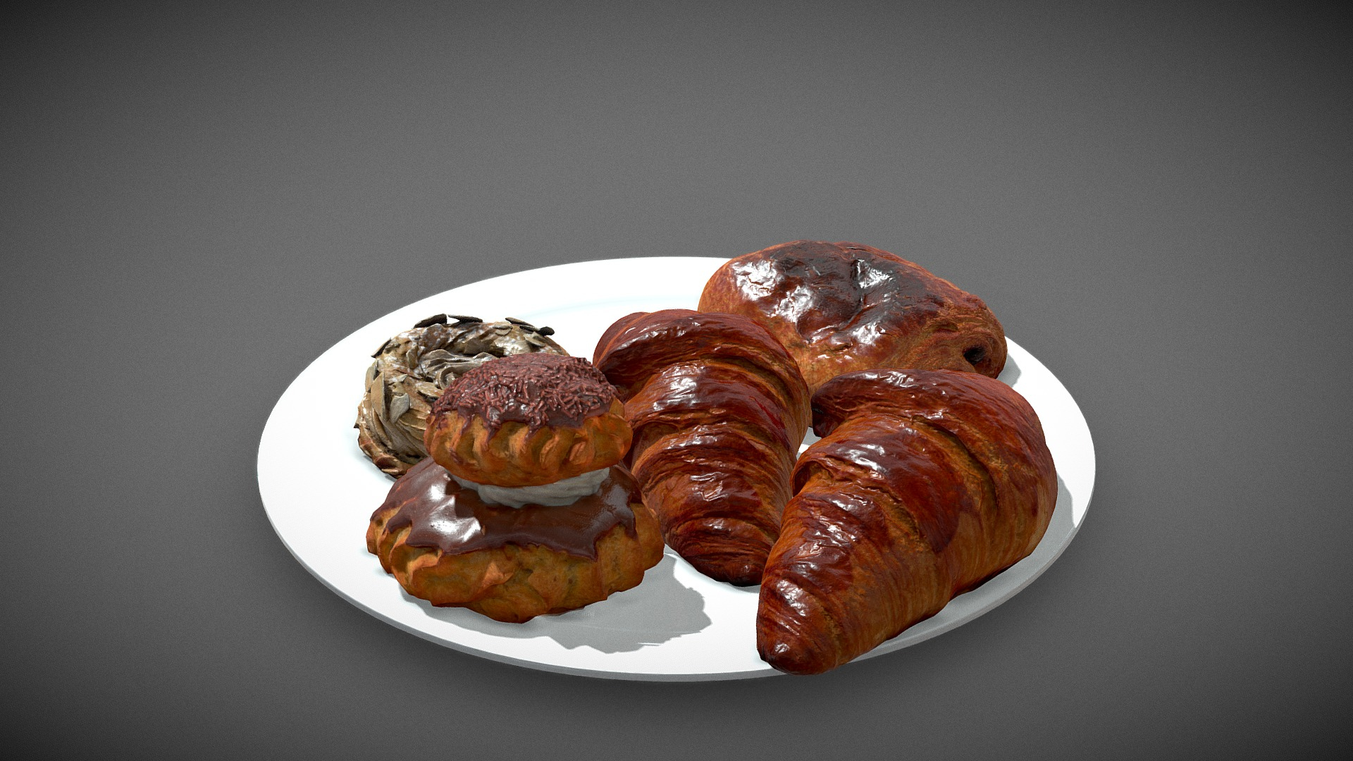 Pastries Plate kit 3D Model