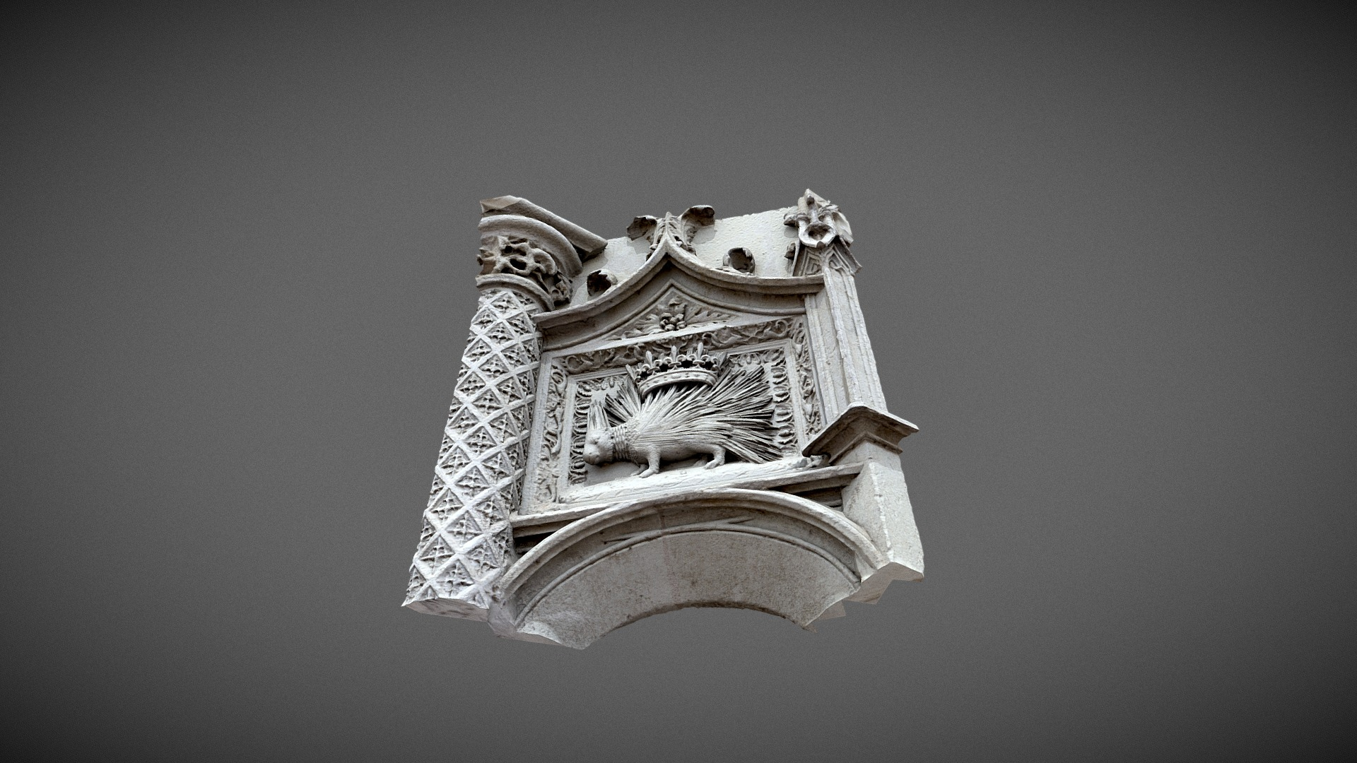 Porcupine emblem Blois Castle 3D Model