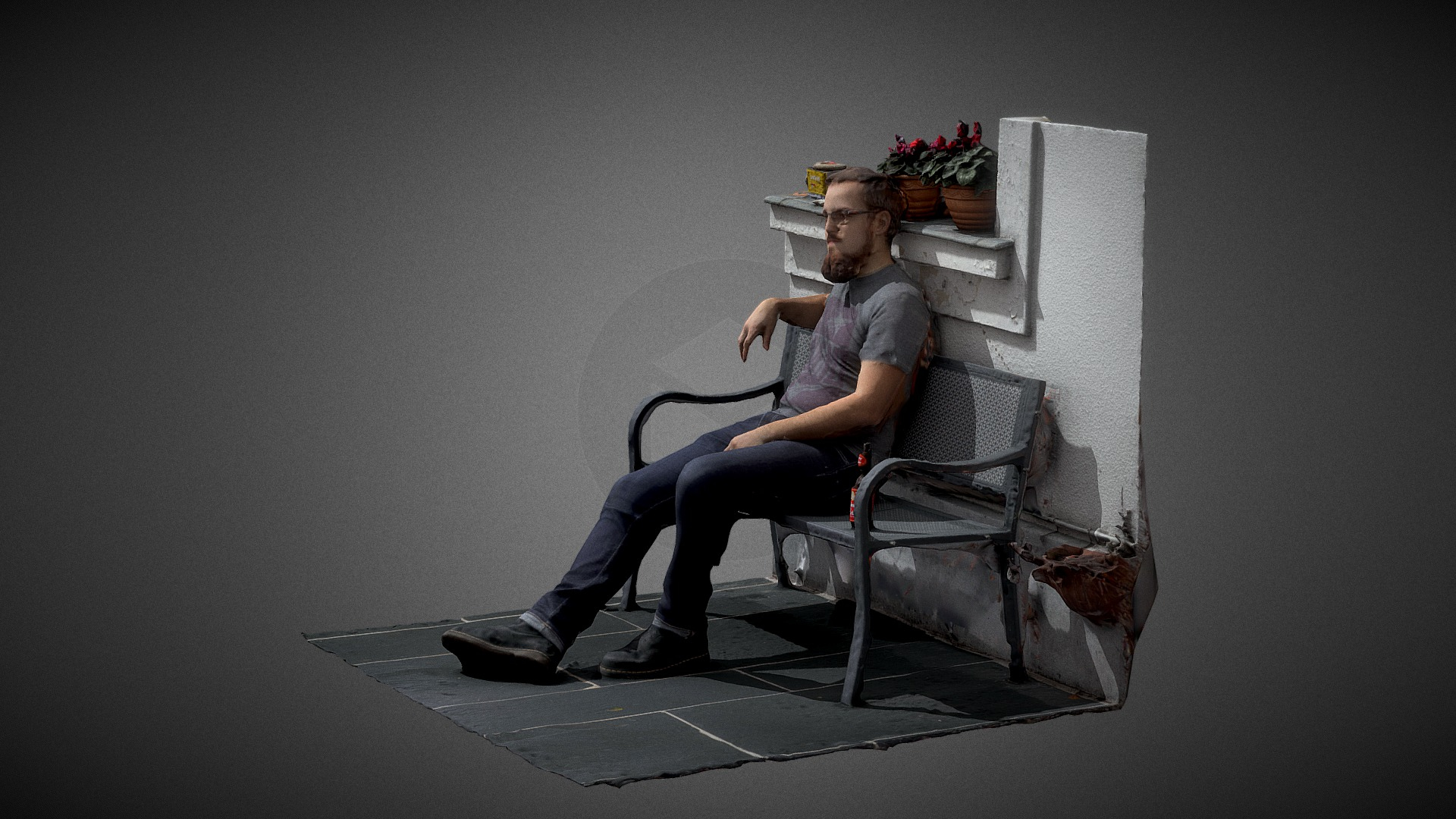 Simon on a Bench Part 2 Quick Scan 3D Model