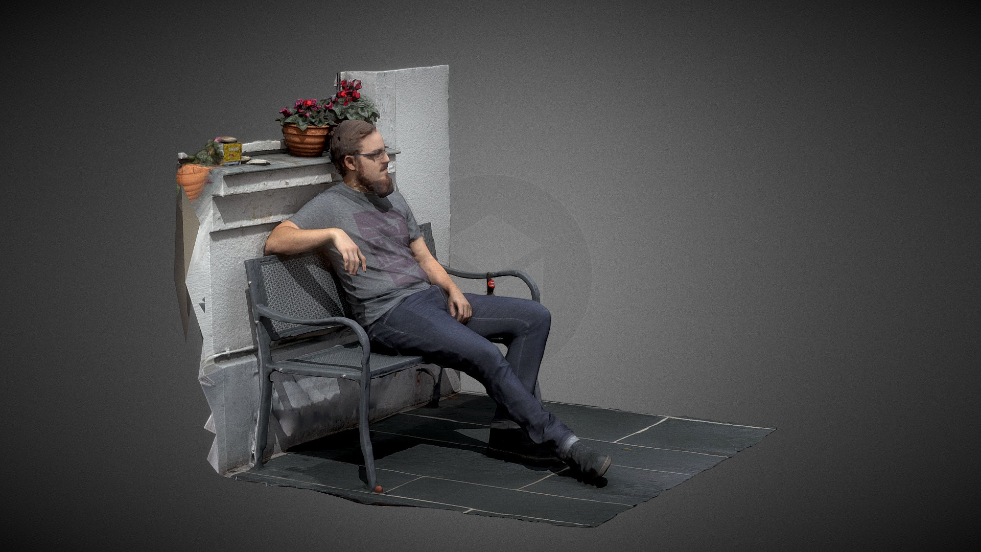 Simon on a Bench Part 2 Quick Scan 3D Model