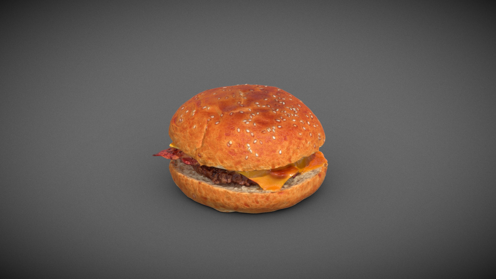 Smashed Beacon and Cheese Burger 3D Model