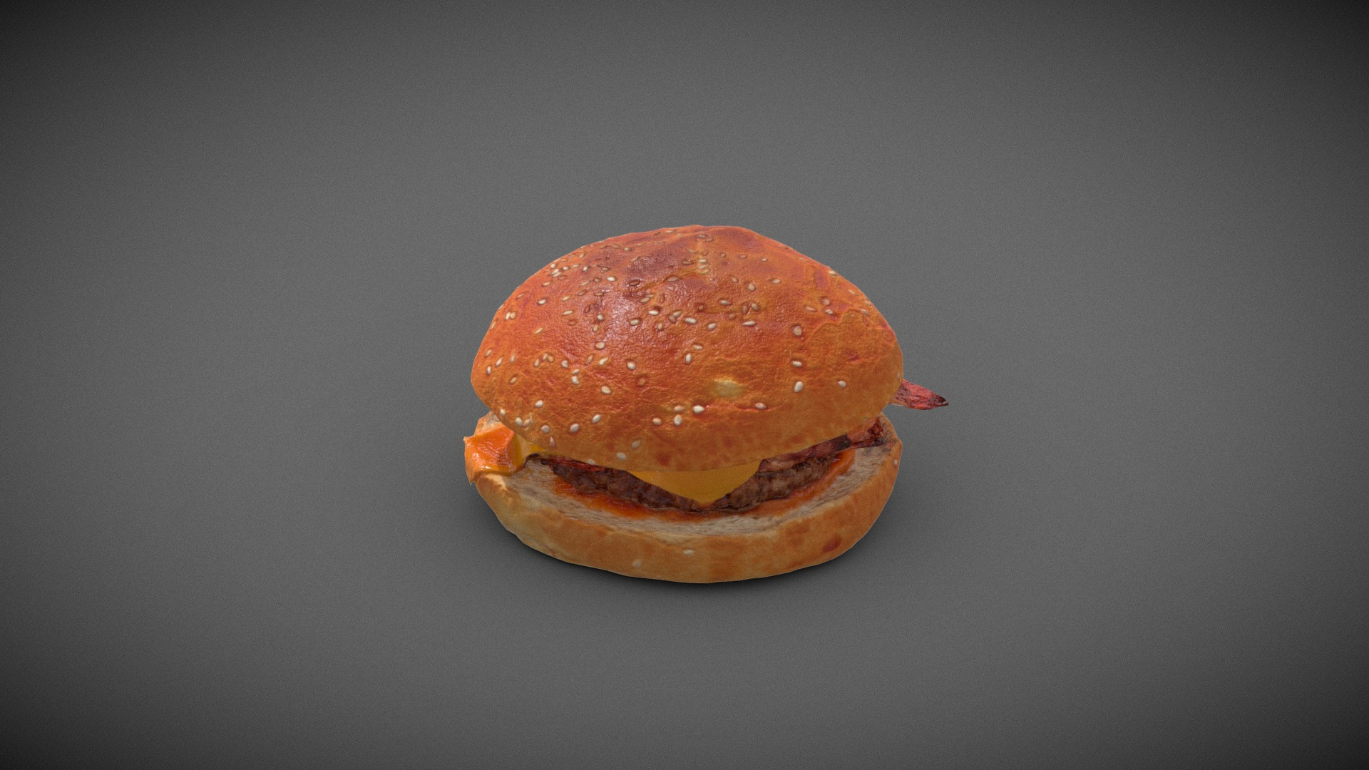 Smashed Beacon and Cheese Burger 3D Model