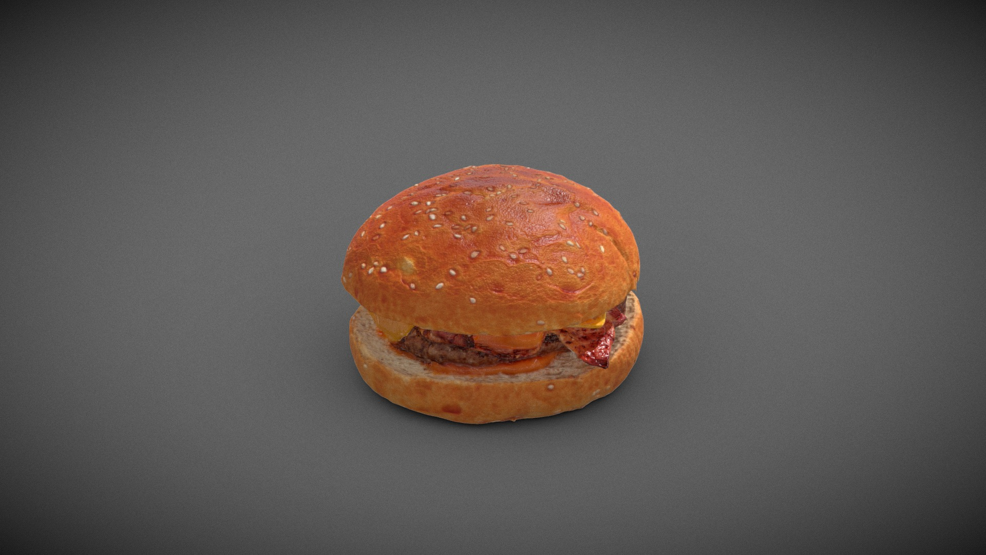 Smashed Beacon and Cheese Burger 3D Model