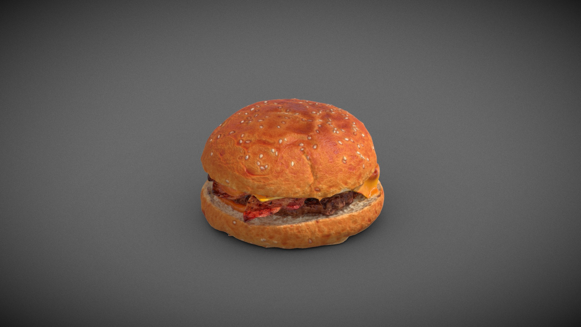 Smashed Beacon and Cheese Burger 3D Model