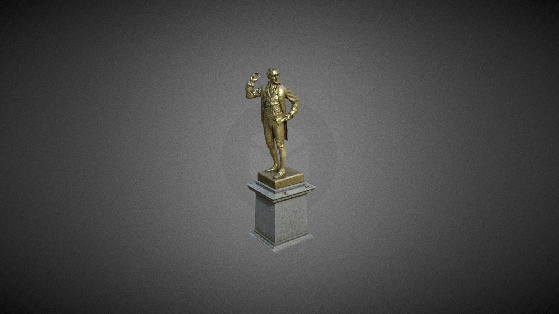 Thomas Taine statue by Solon Borglum 1934 3D Model