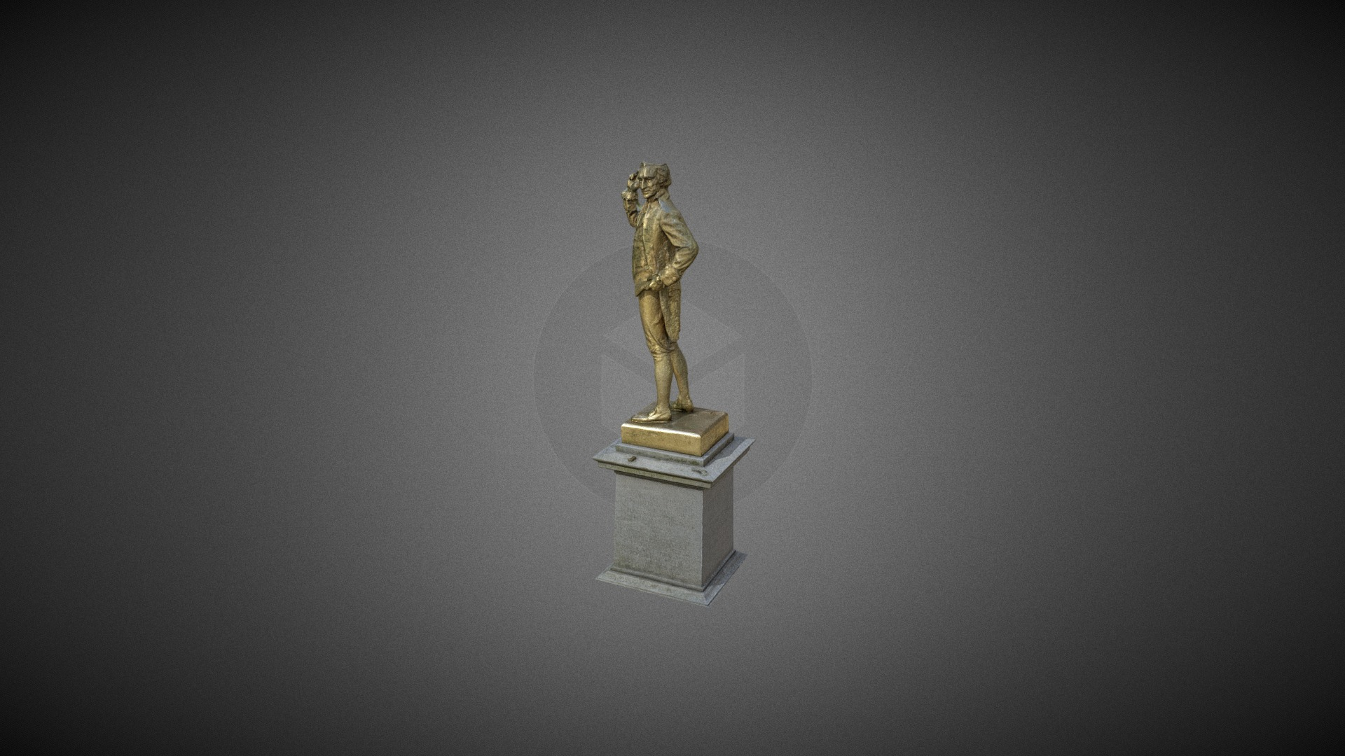 Thomas Taine statue by Solon Borglum 1934 3D Model
