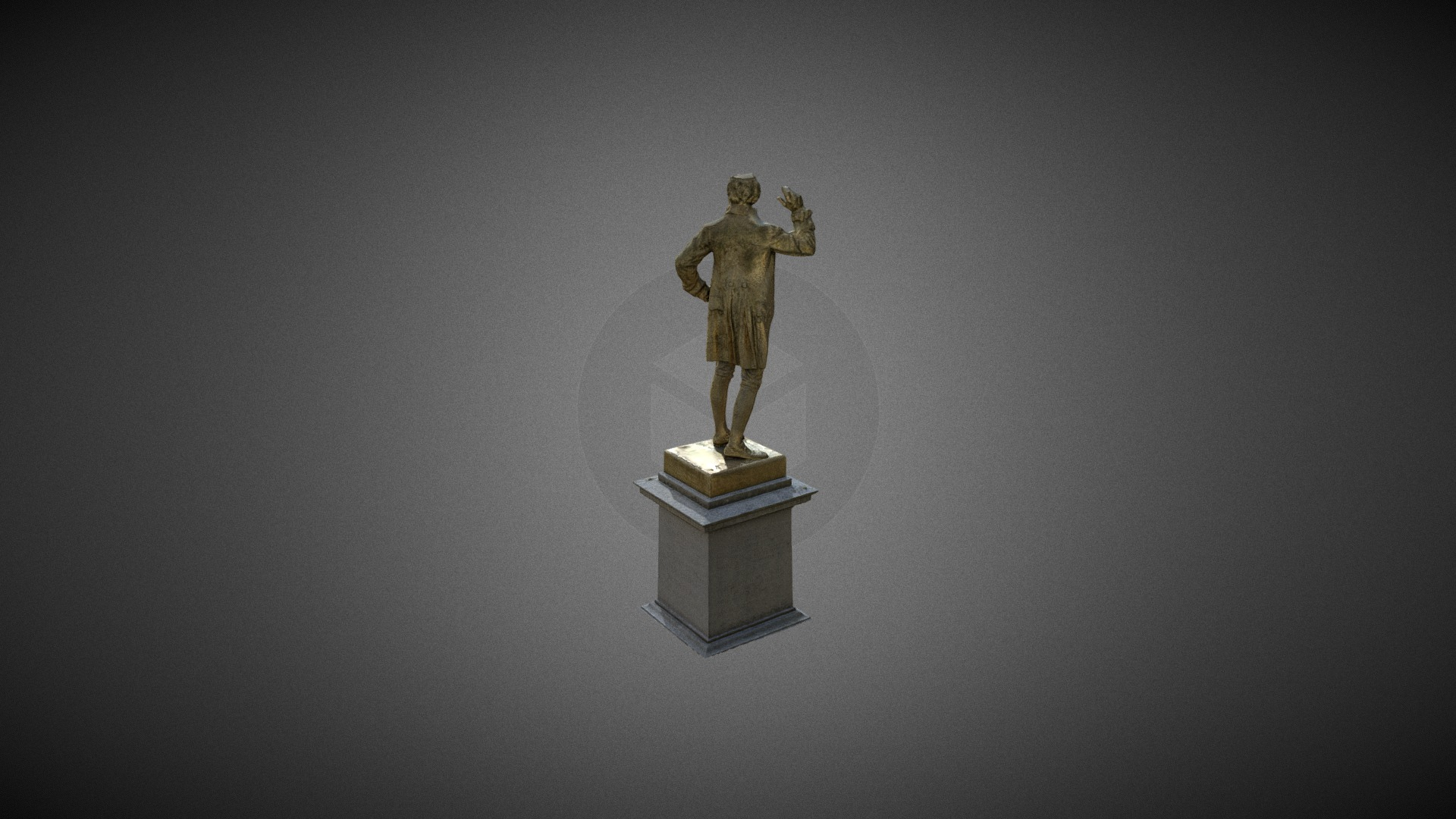 Thomas Taine statue by Solon Borglum 1934 3D Model