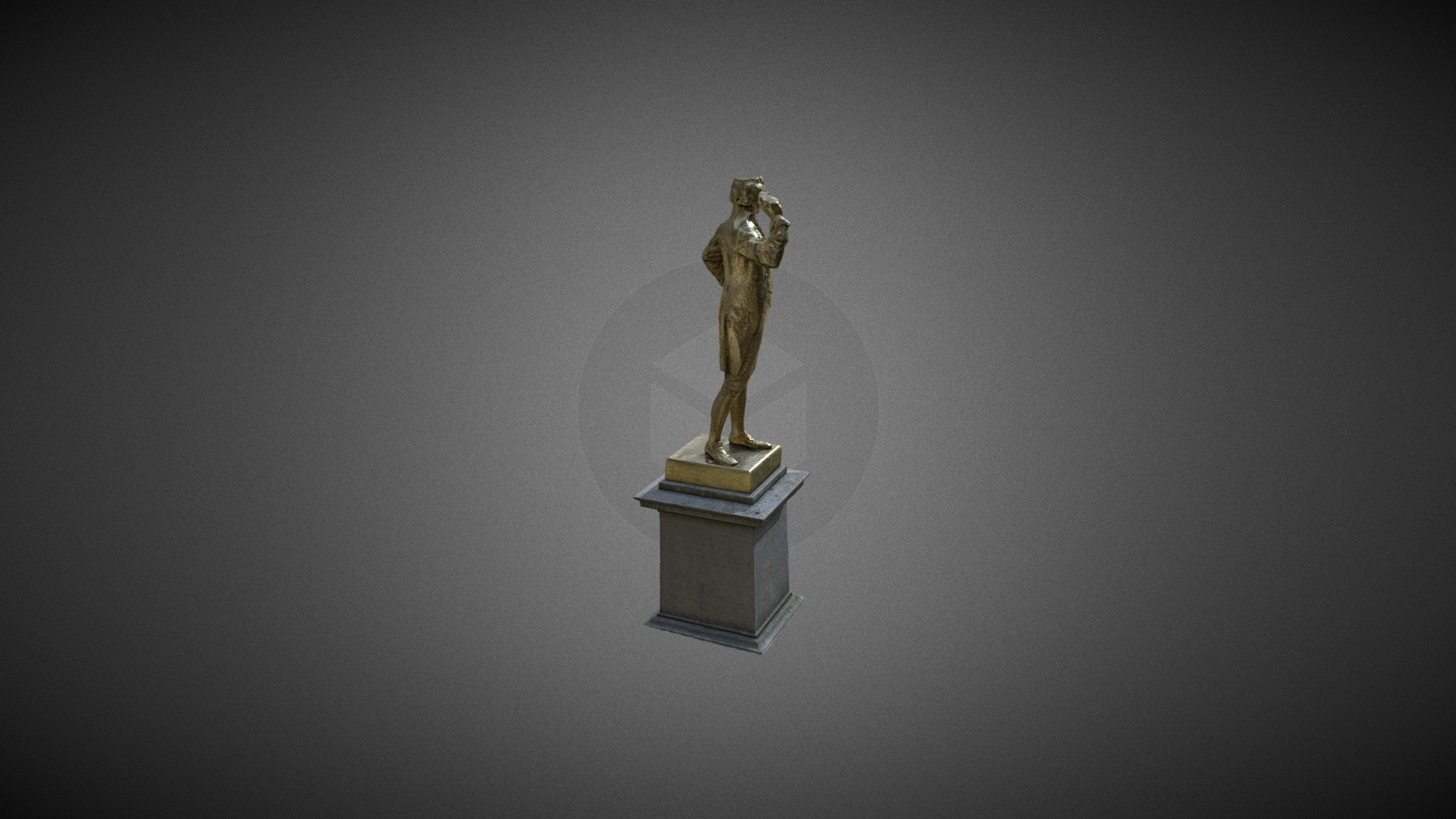 Thomas Taine statue by Solon Borglum 1934 3D Model