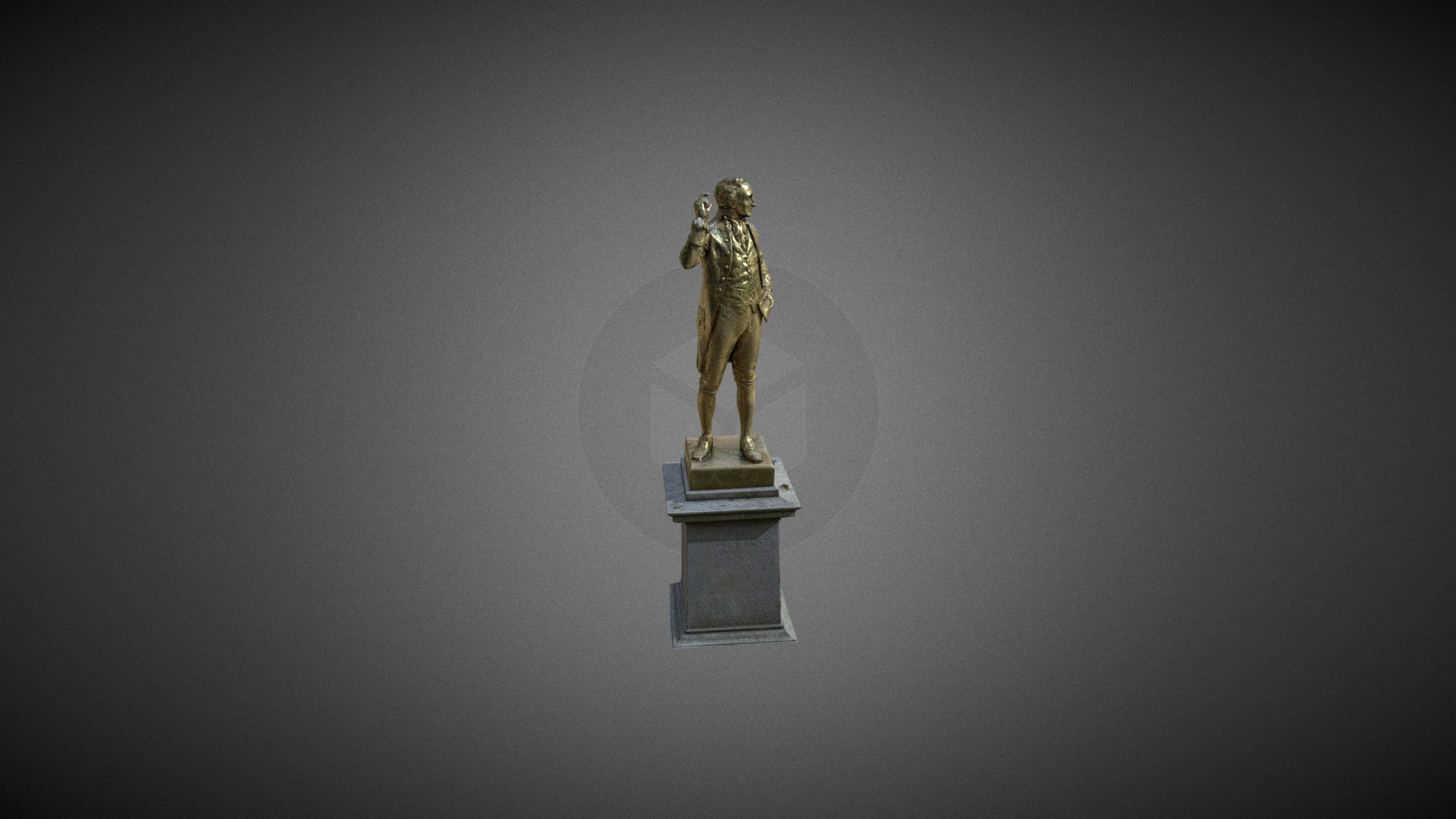 Thomas Taine statue by Solon Borglum 1934 3D Model