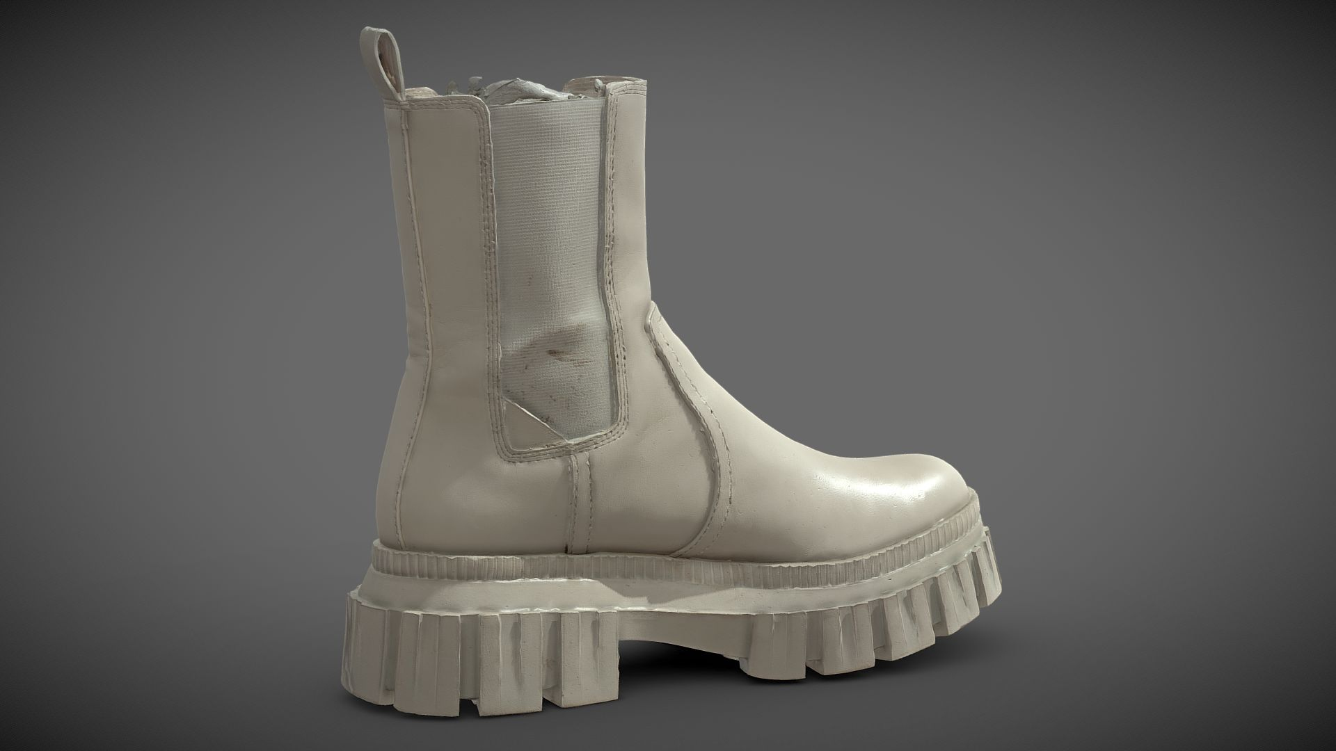 White Leather Boots 3D Model