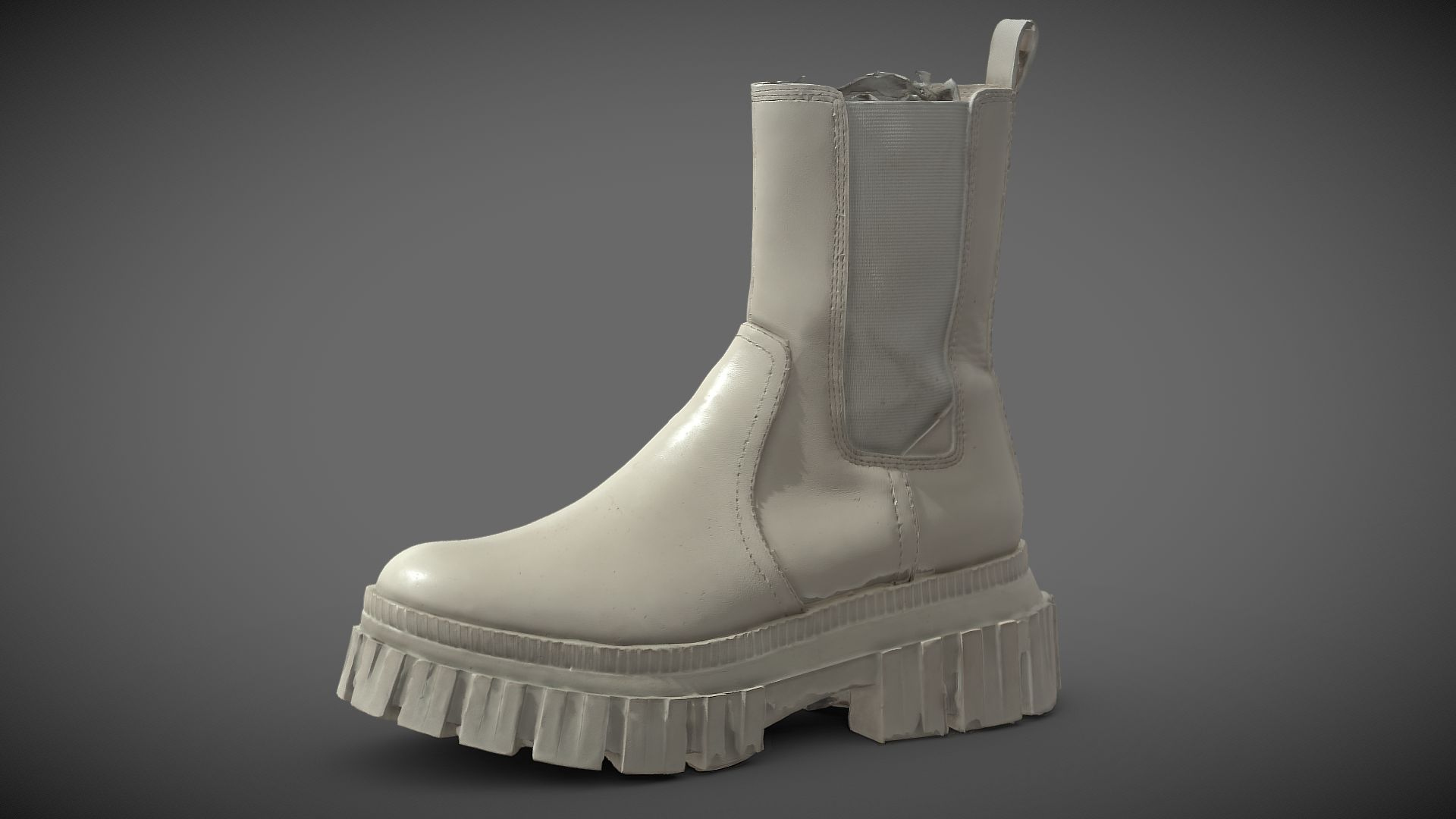 White Leather Boots 3D Model