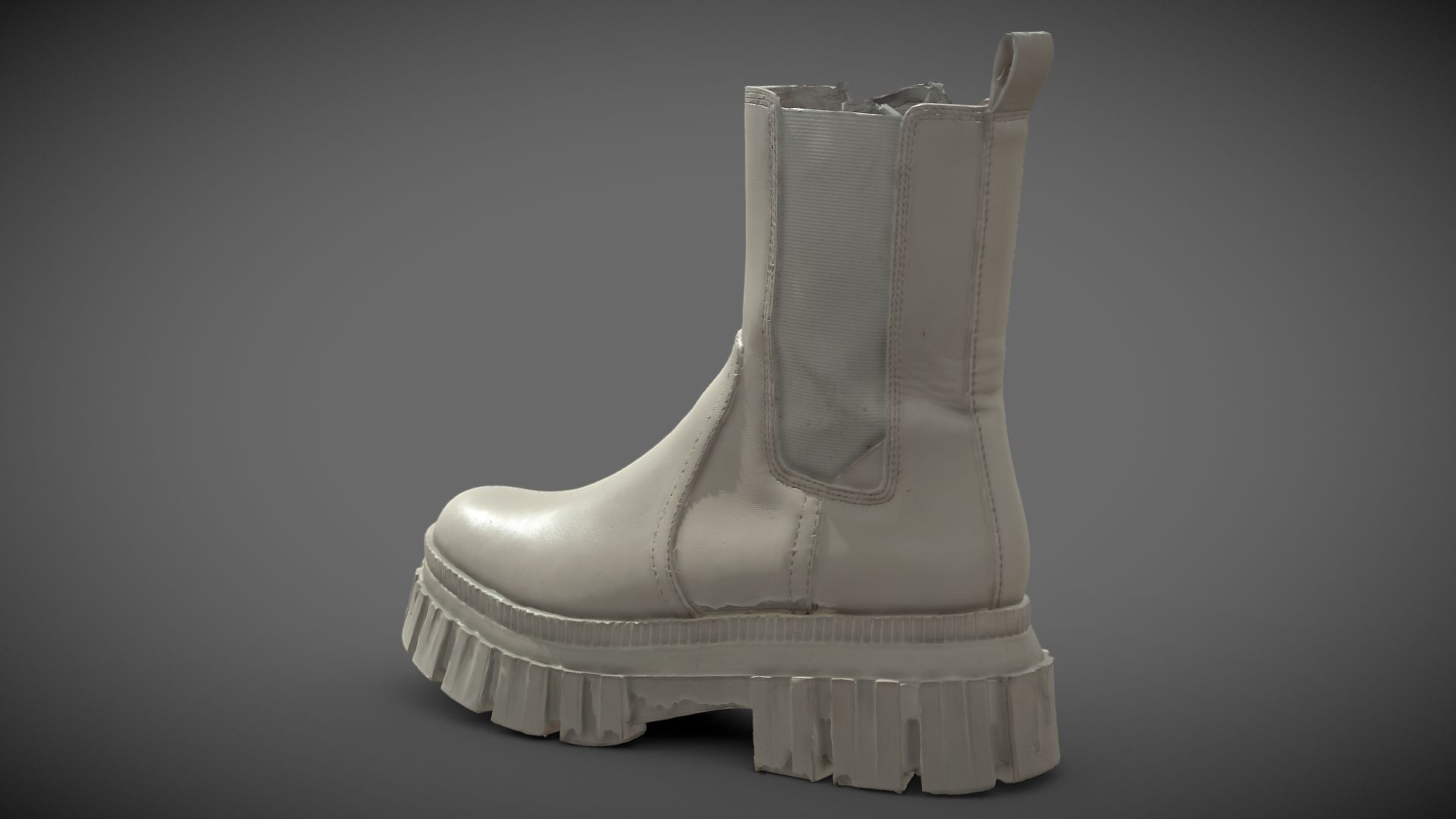 White Leather Boots 3D Model